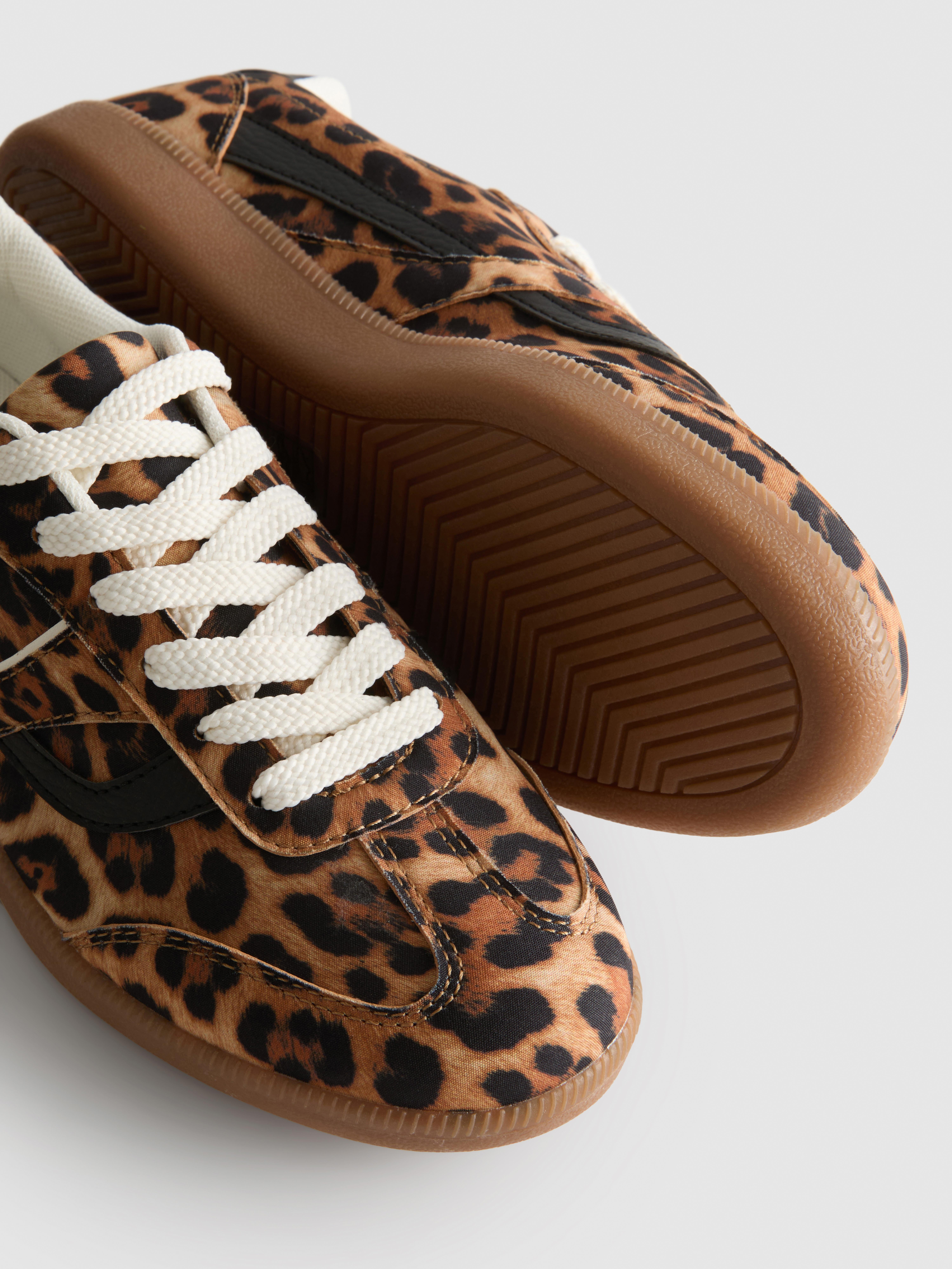 Leopard Low Top Gum Sole Sneakers