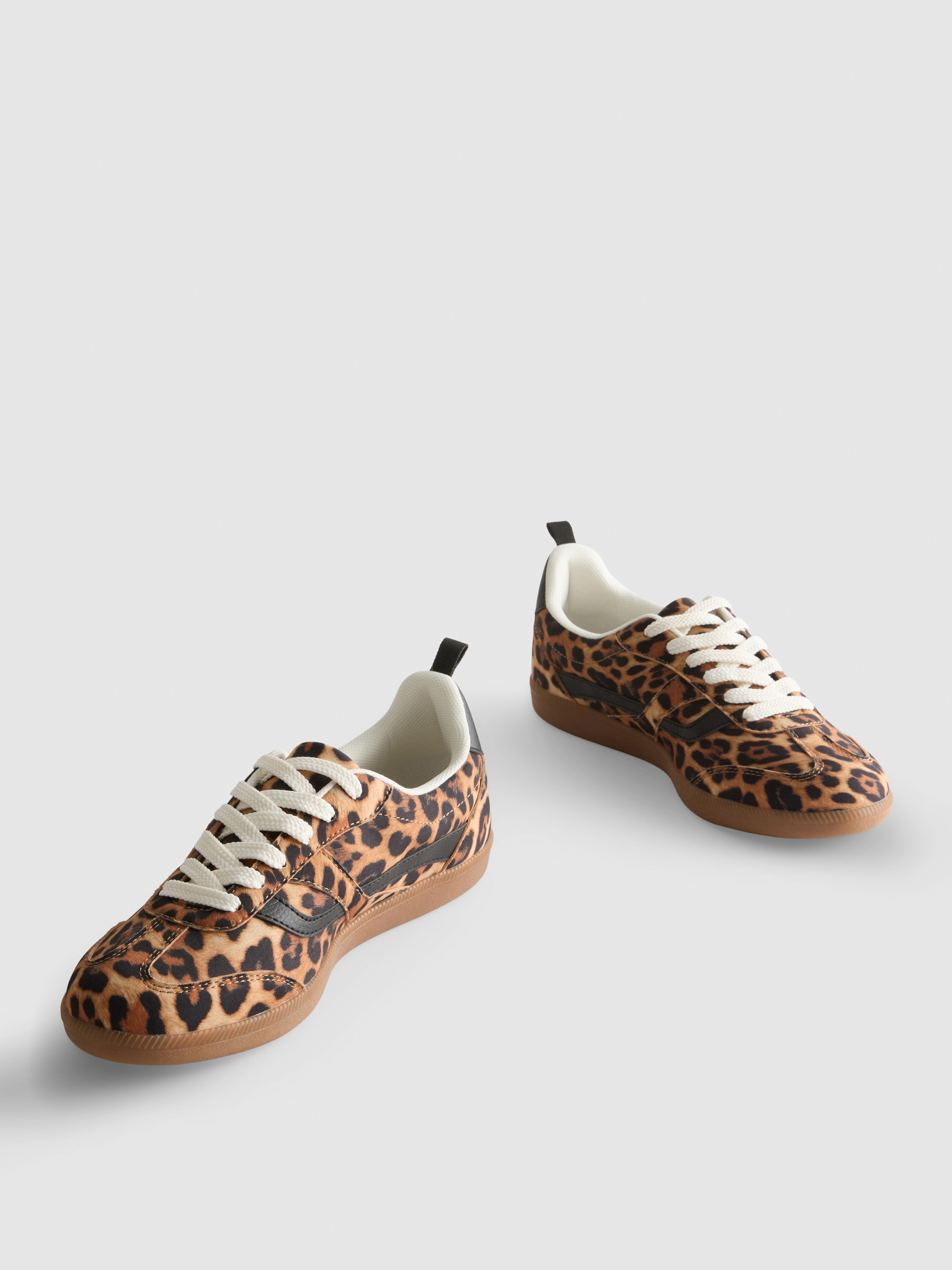 Leopard Low Top Gum Sole Sneakers