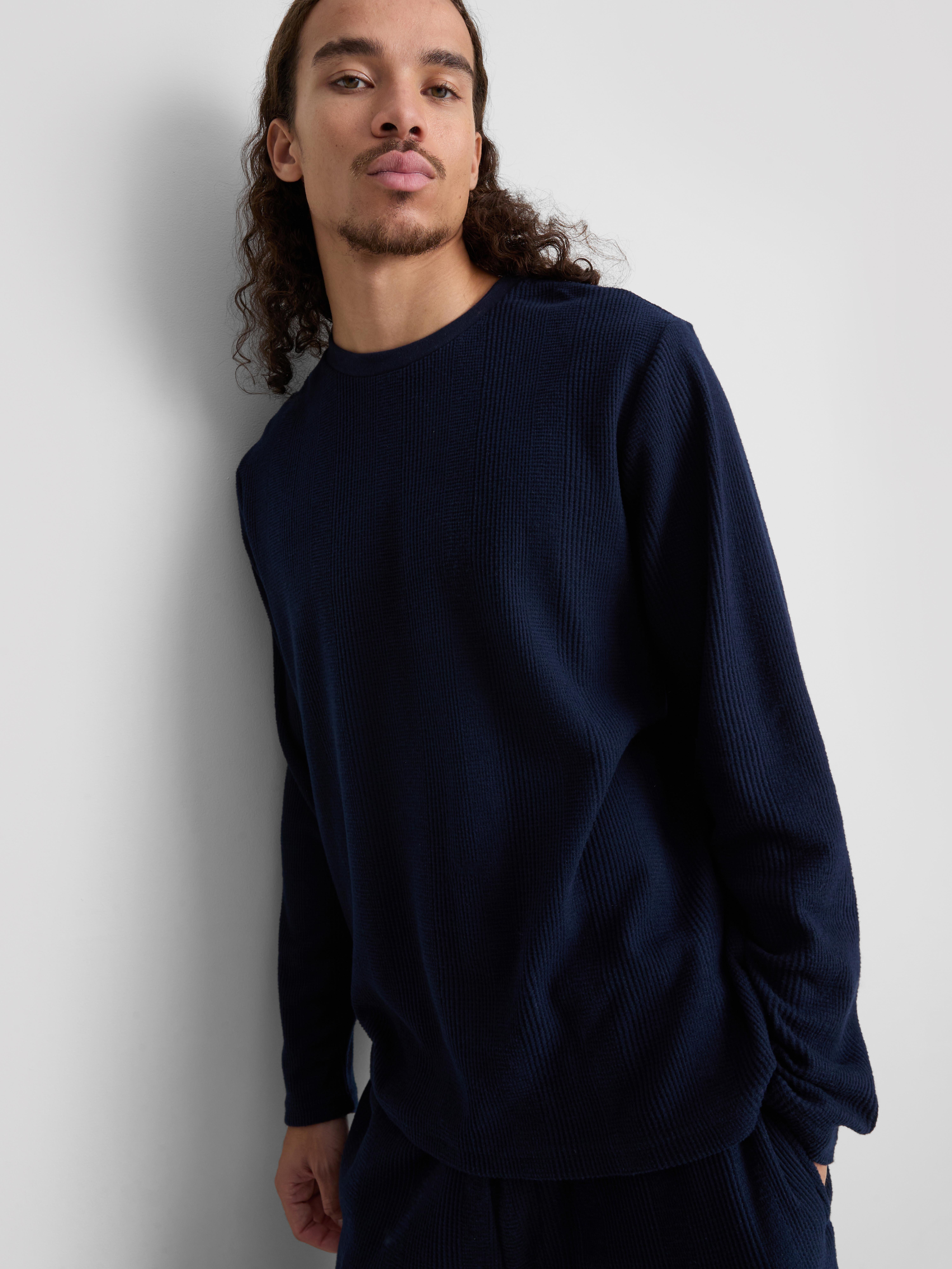 Waffle Textured Long Pajama Set