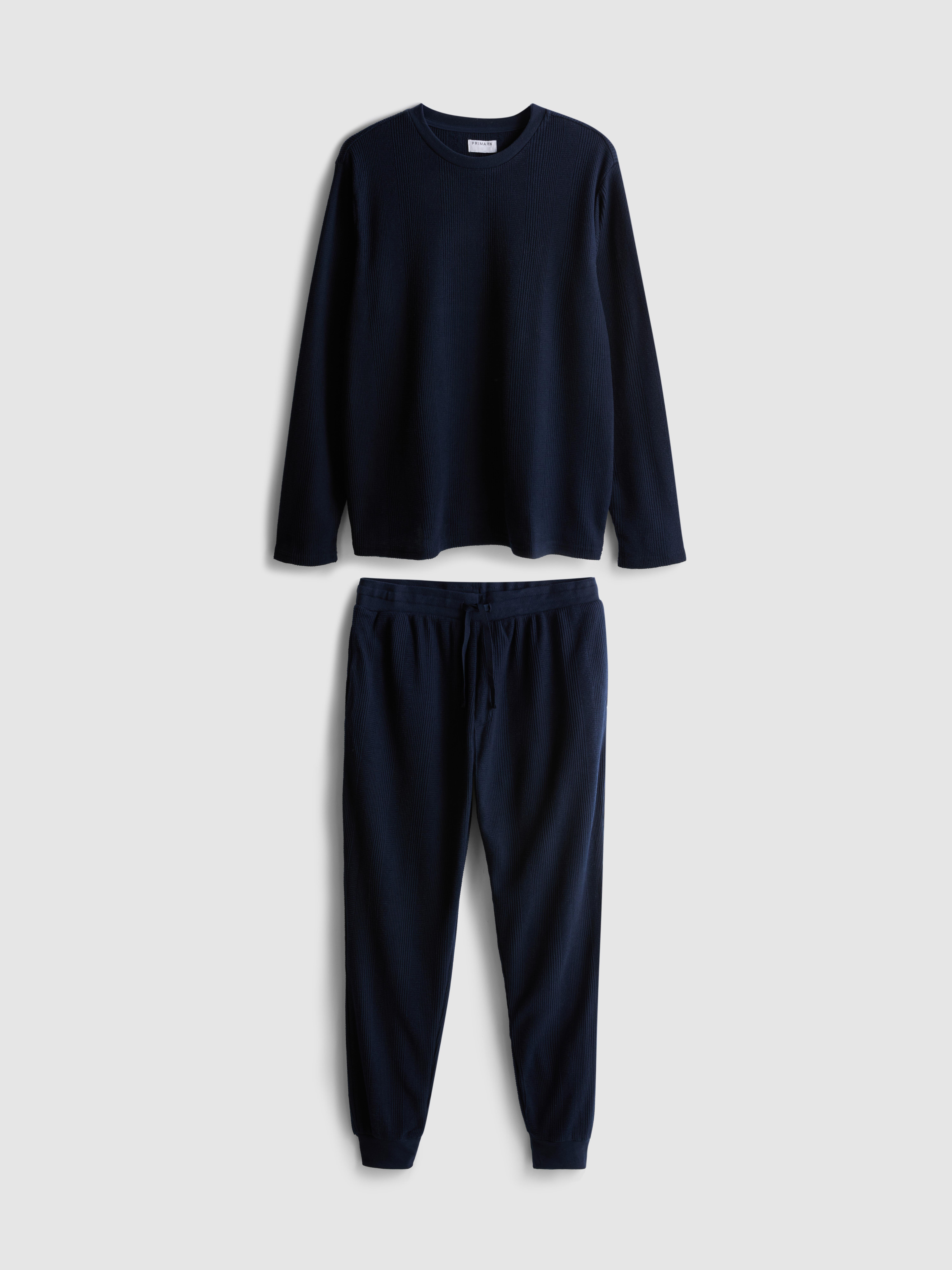 Waffle Textured Long Pajama Set