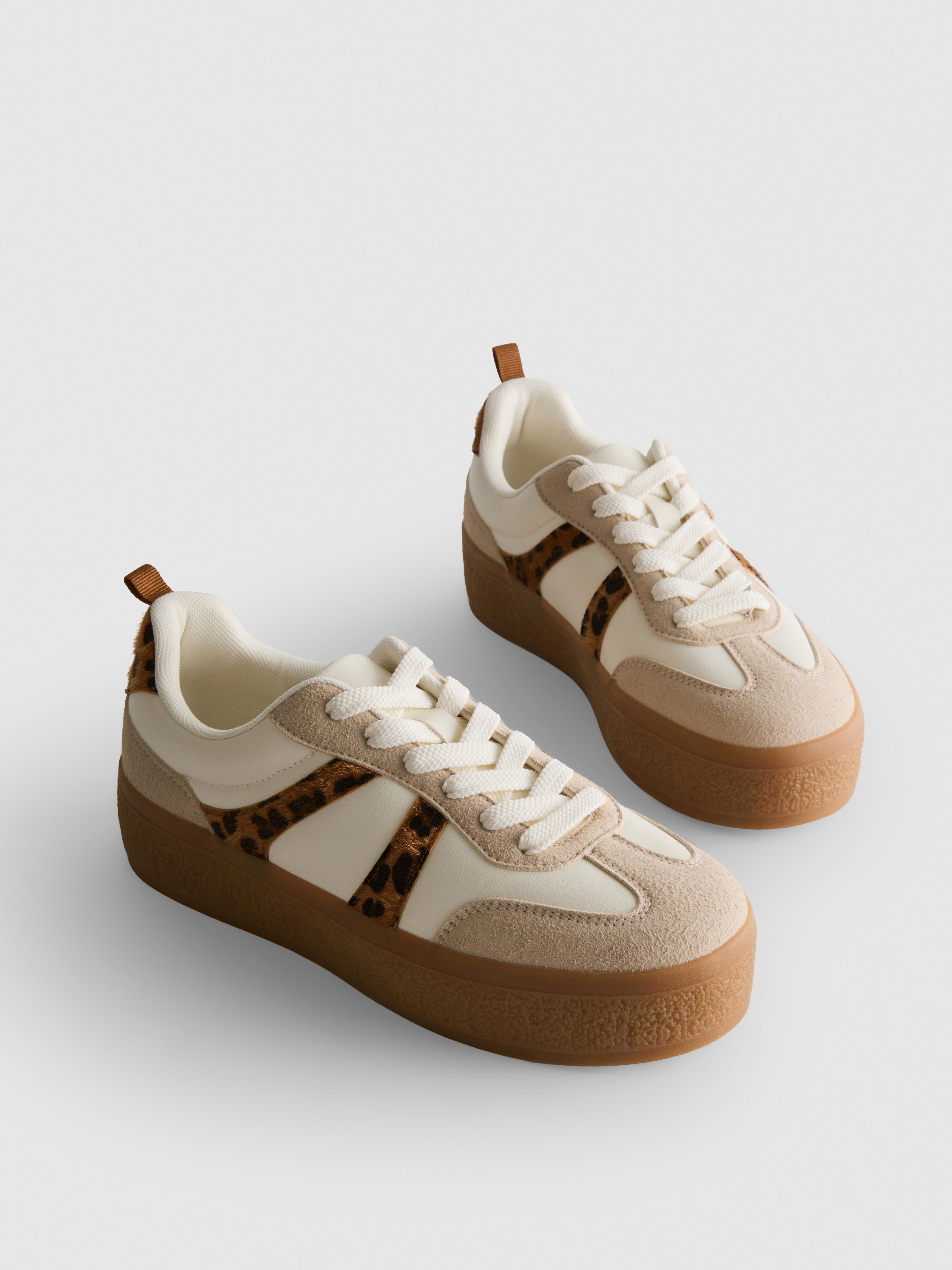 Leopard Flatform Gum Sole Sneakers