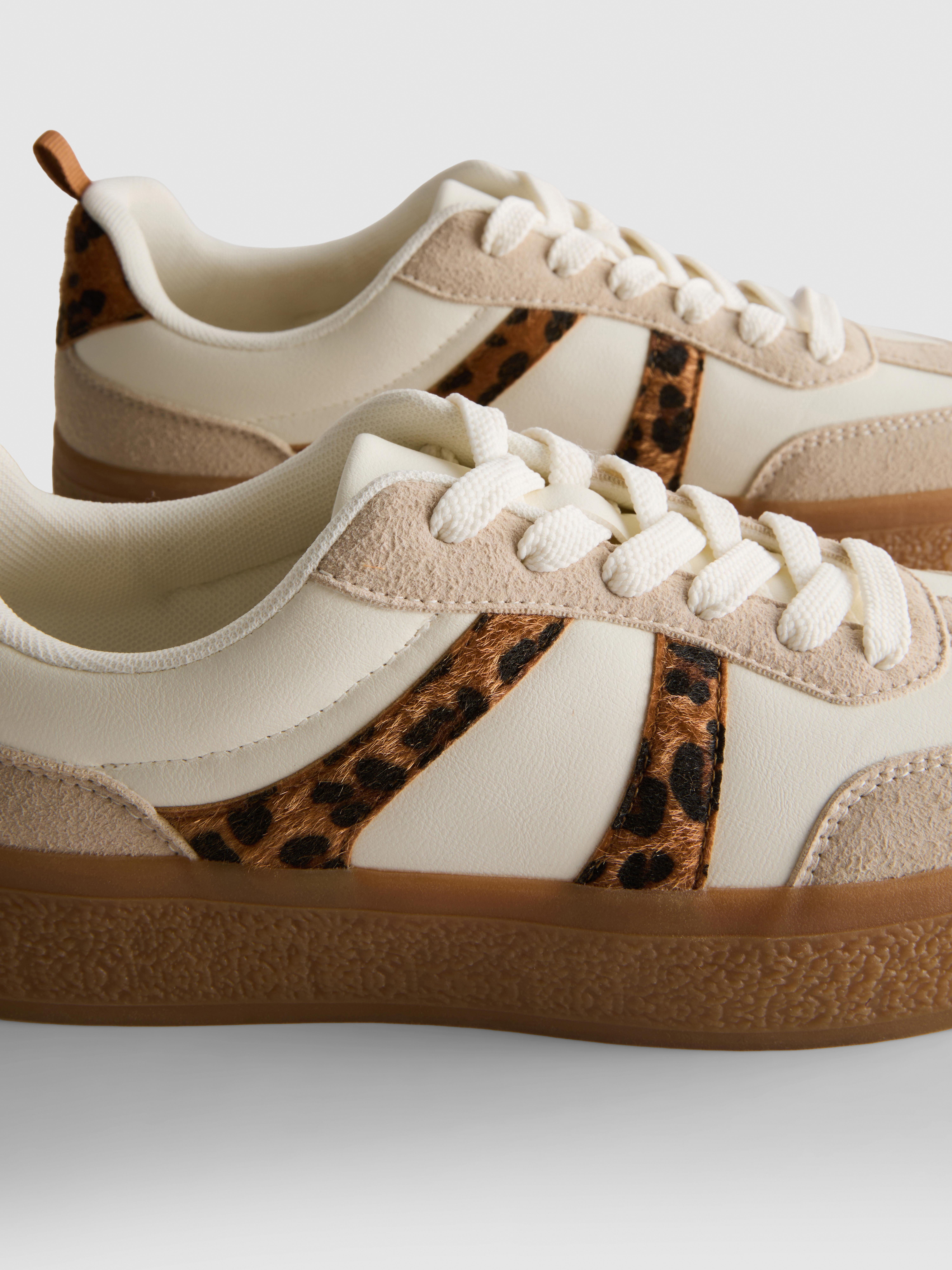 Leopard Flatform Gum Sole Sneakers