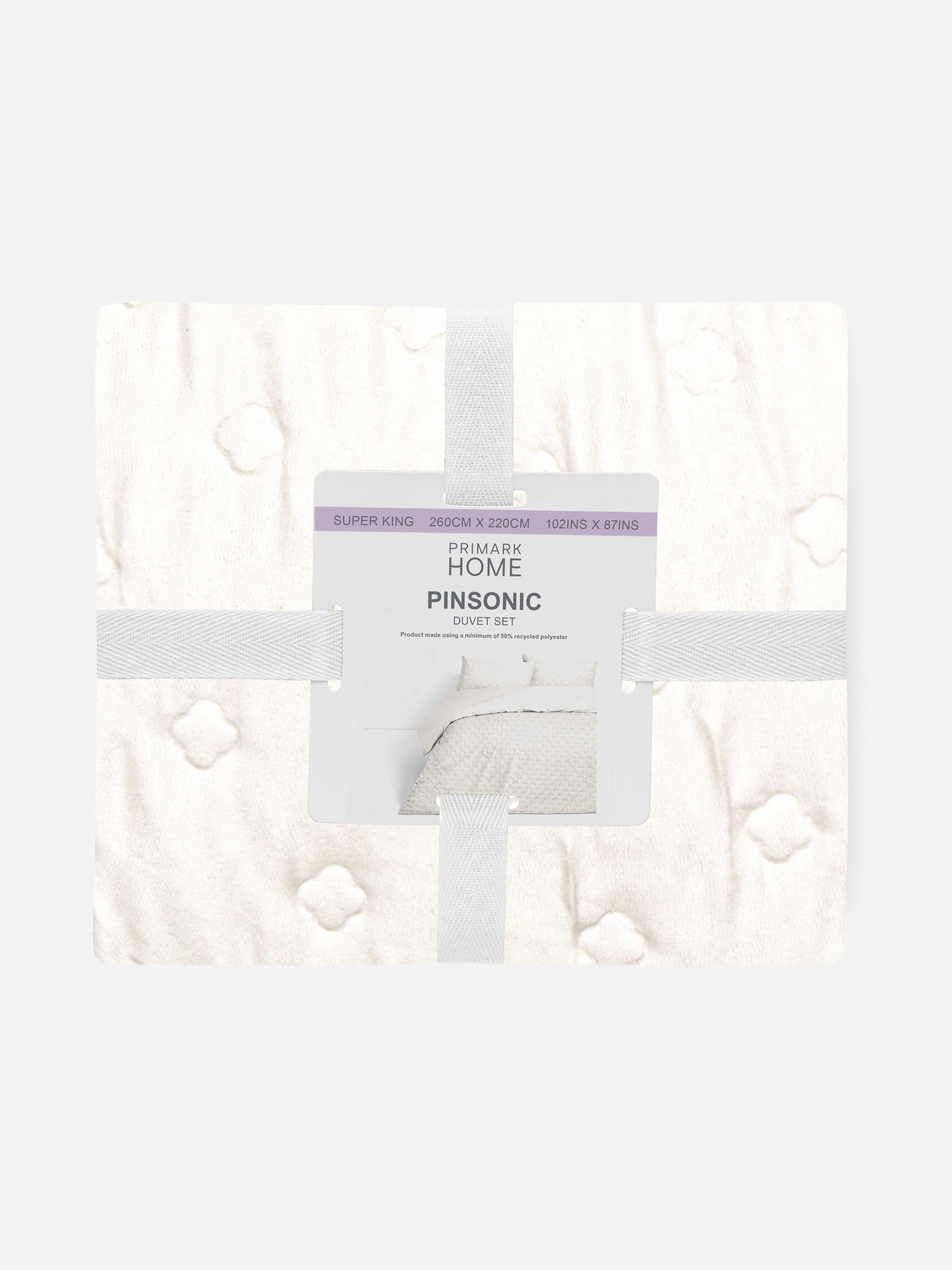 Textured Pinsonic Super King Duvet Cover Set