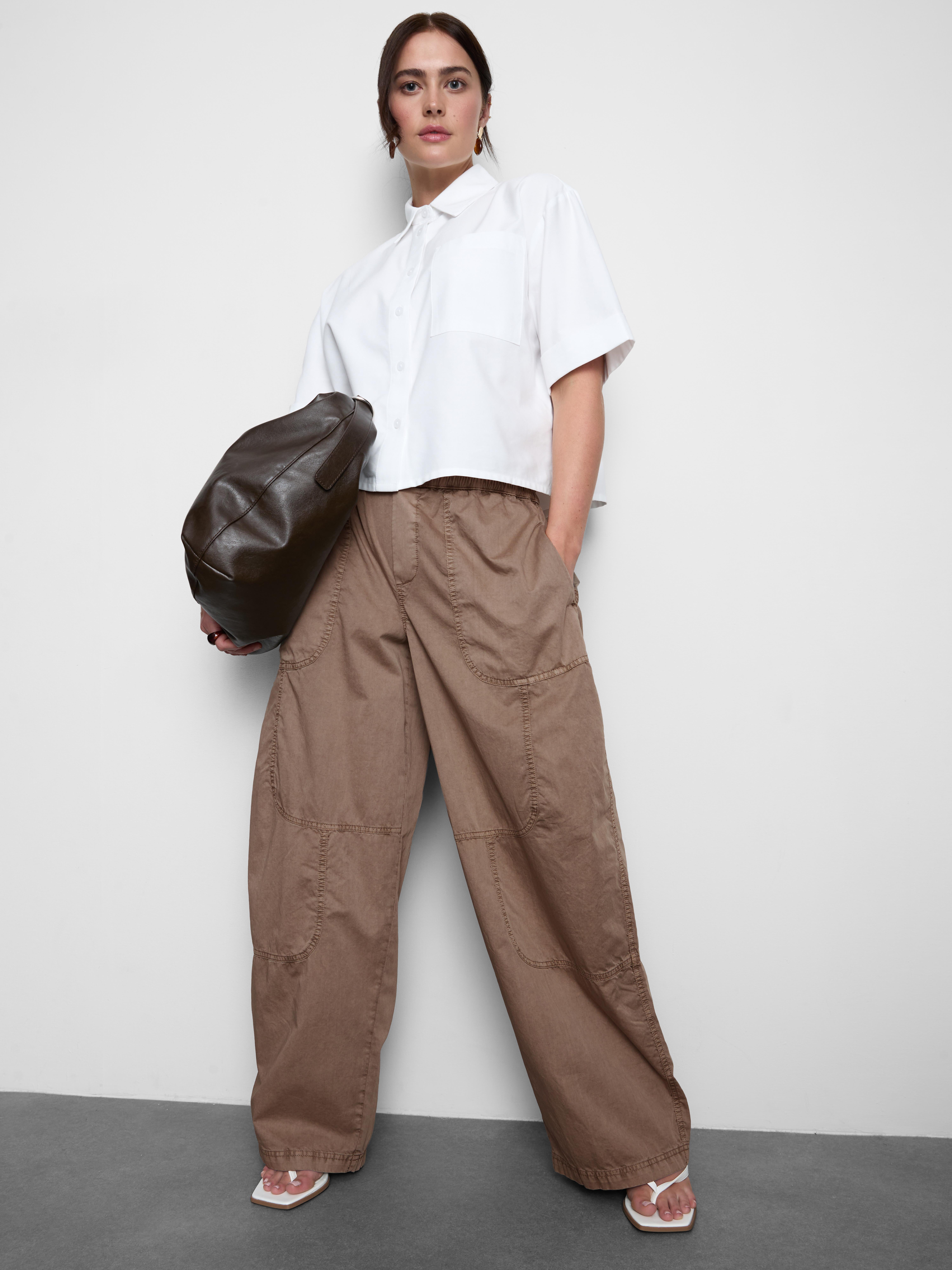 Cotton Wide Leg Cargo Pants