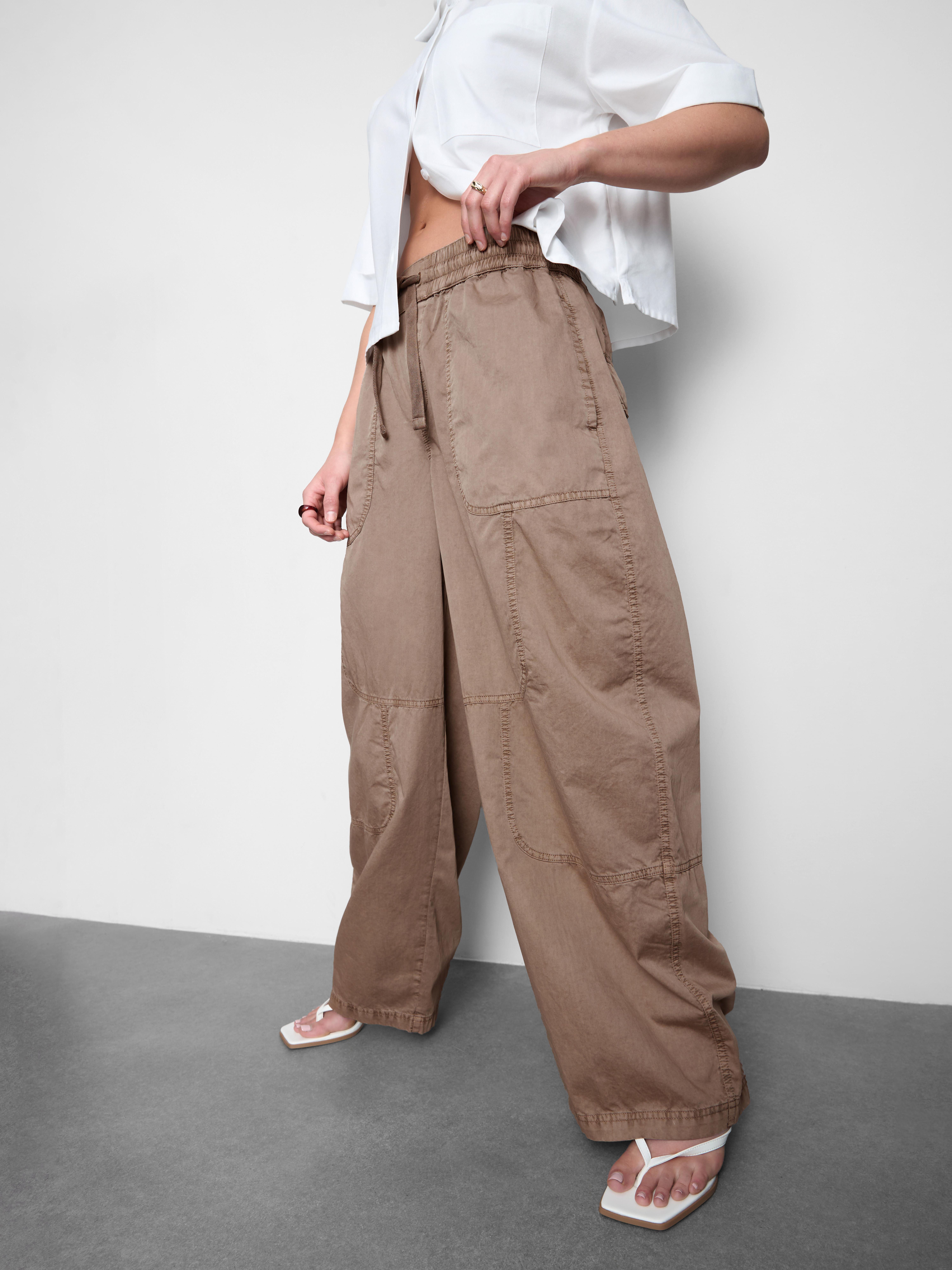Cotton Wide Leg Cargo Pants