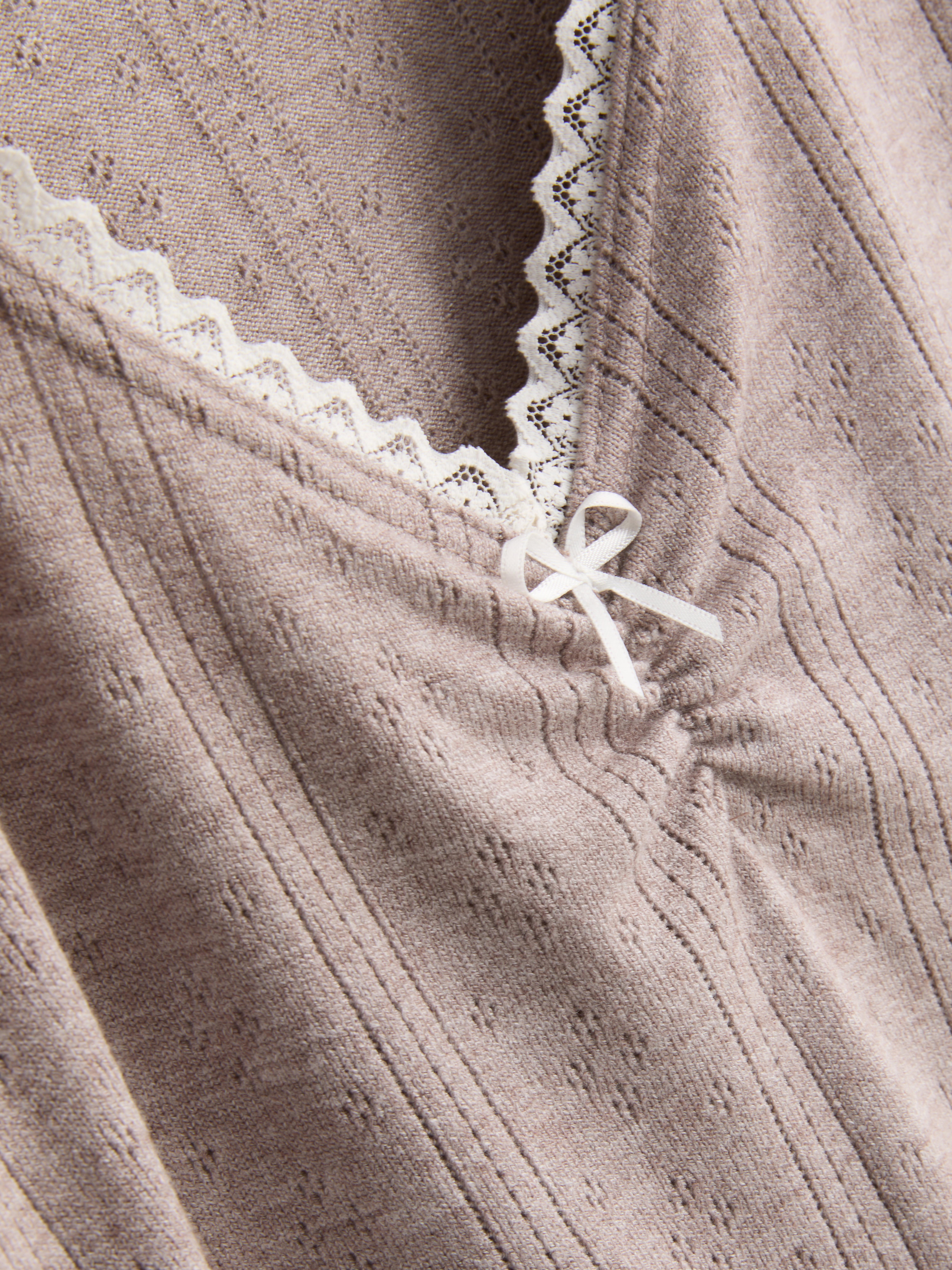 Love To Lounge Lace Detail Long Sleeve Pajama Top