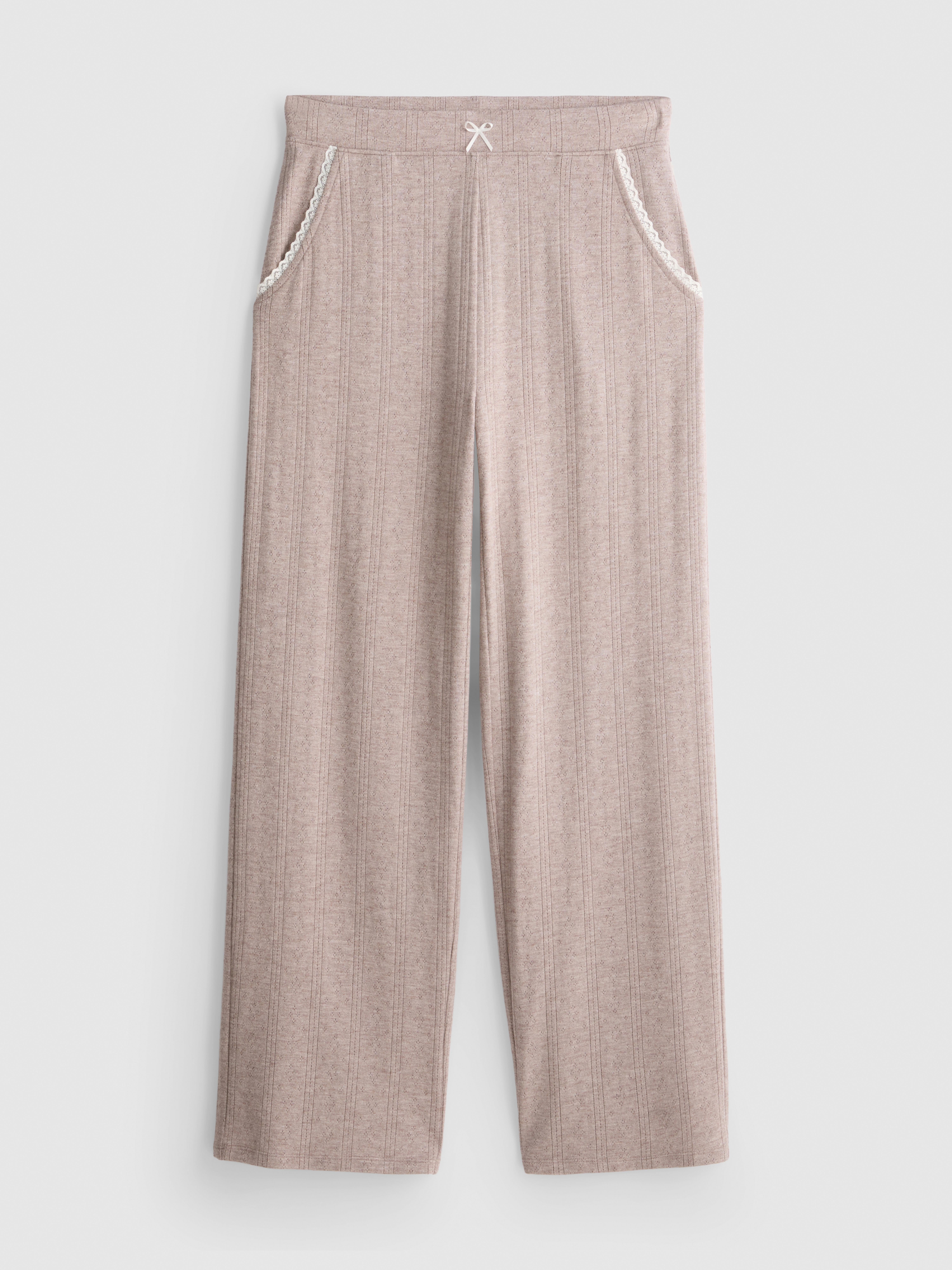 Love To Lounge Lace Trim Pajama Bottoms