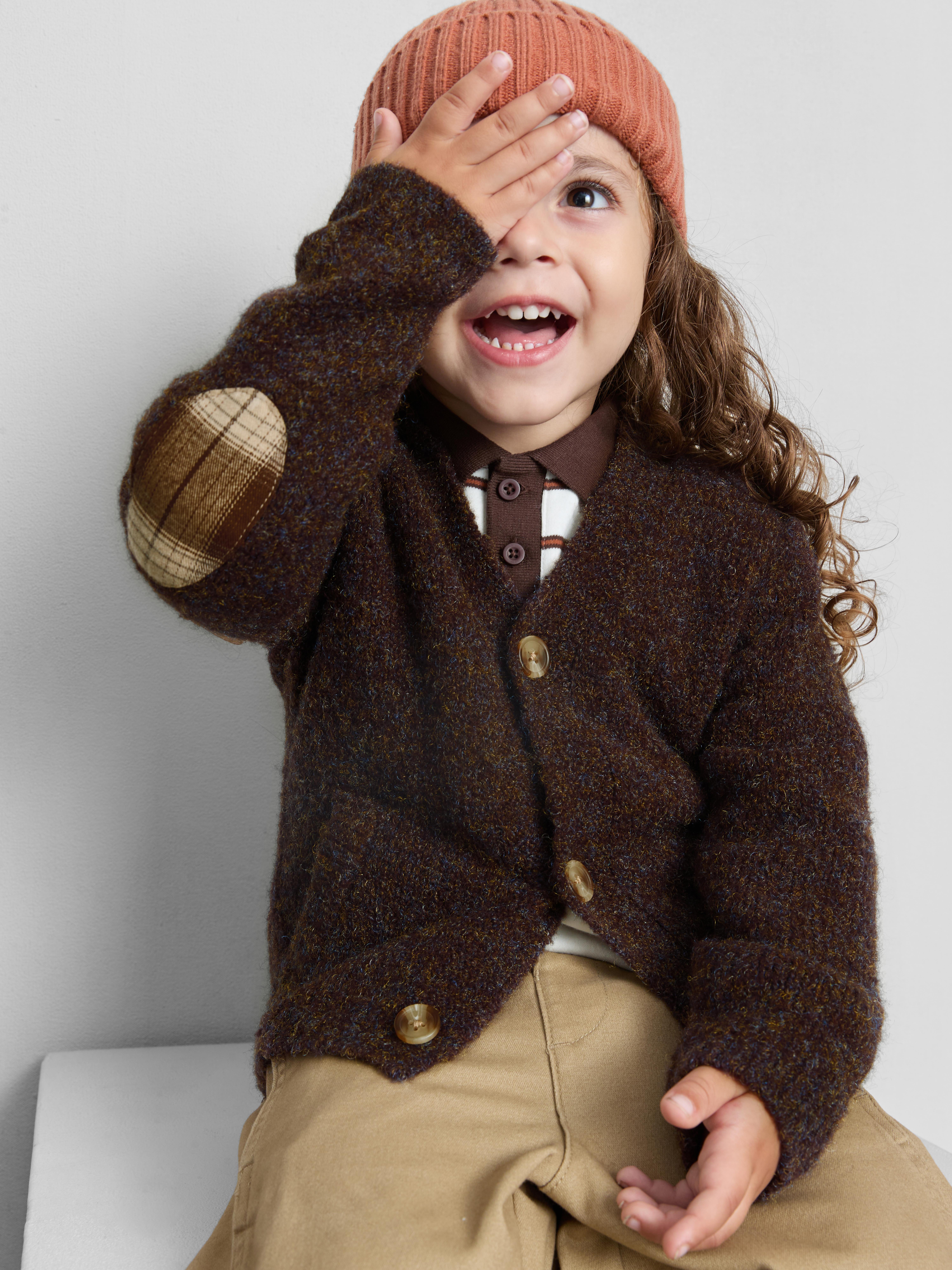 1-12yrs | The Edit Elbow Patch Cardigan