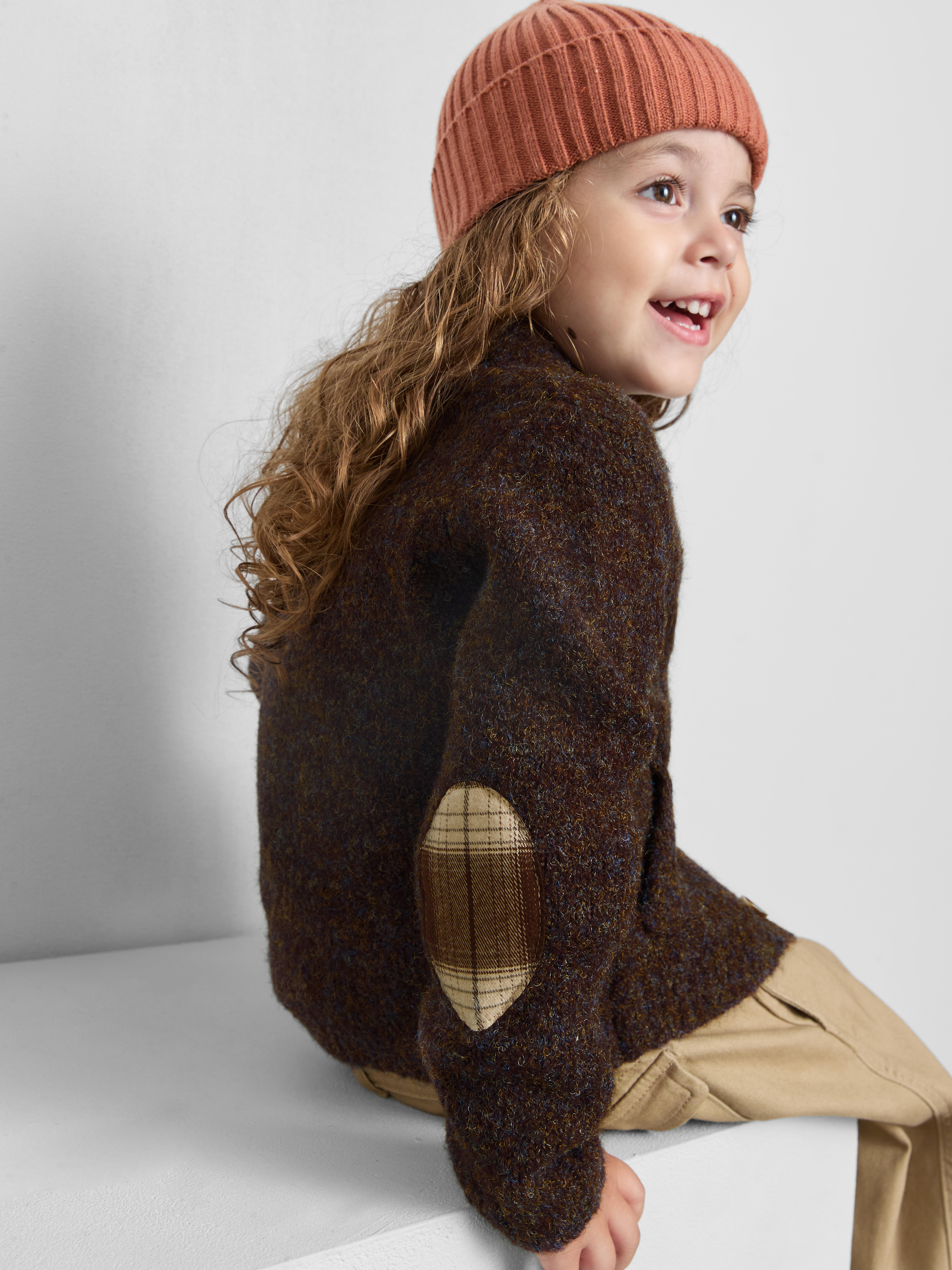 1-12yrs | The Edit Elbow Patch Cardigan
