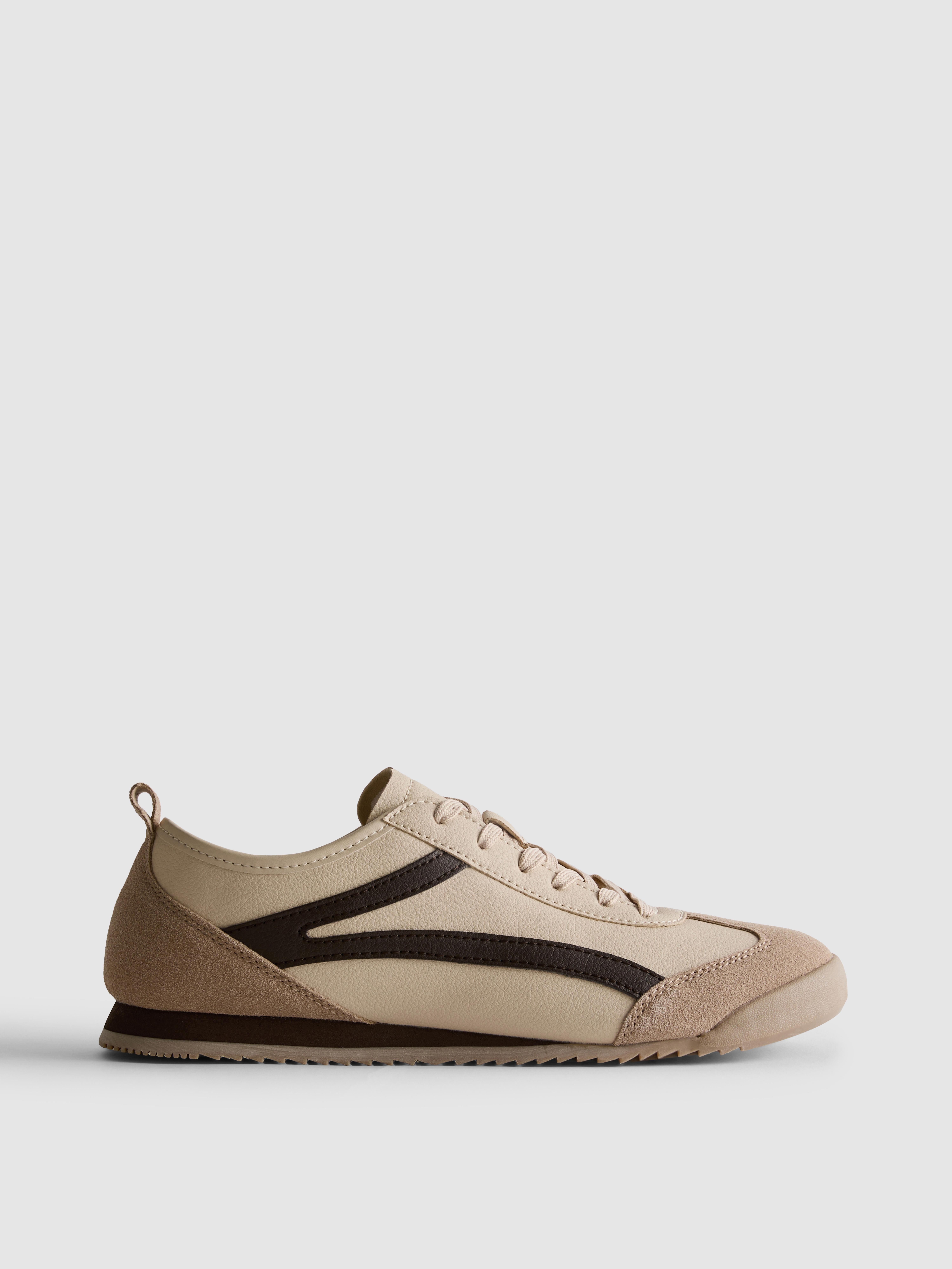 Womens Beige Retro Low Top Trainers | Primark