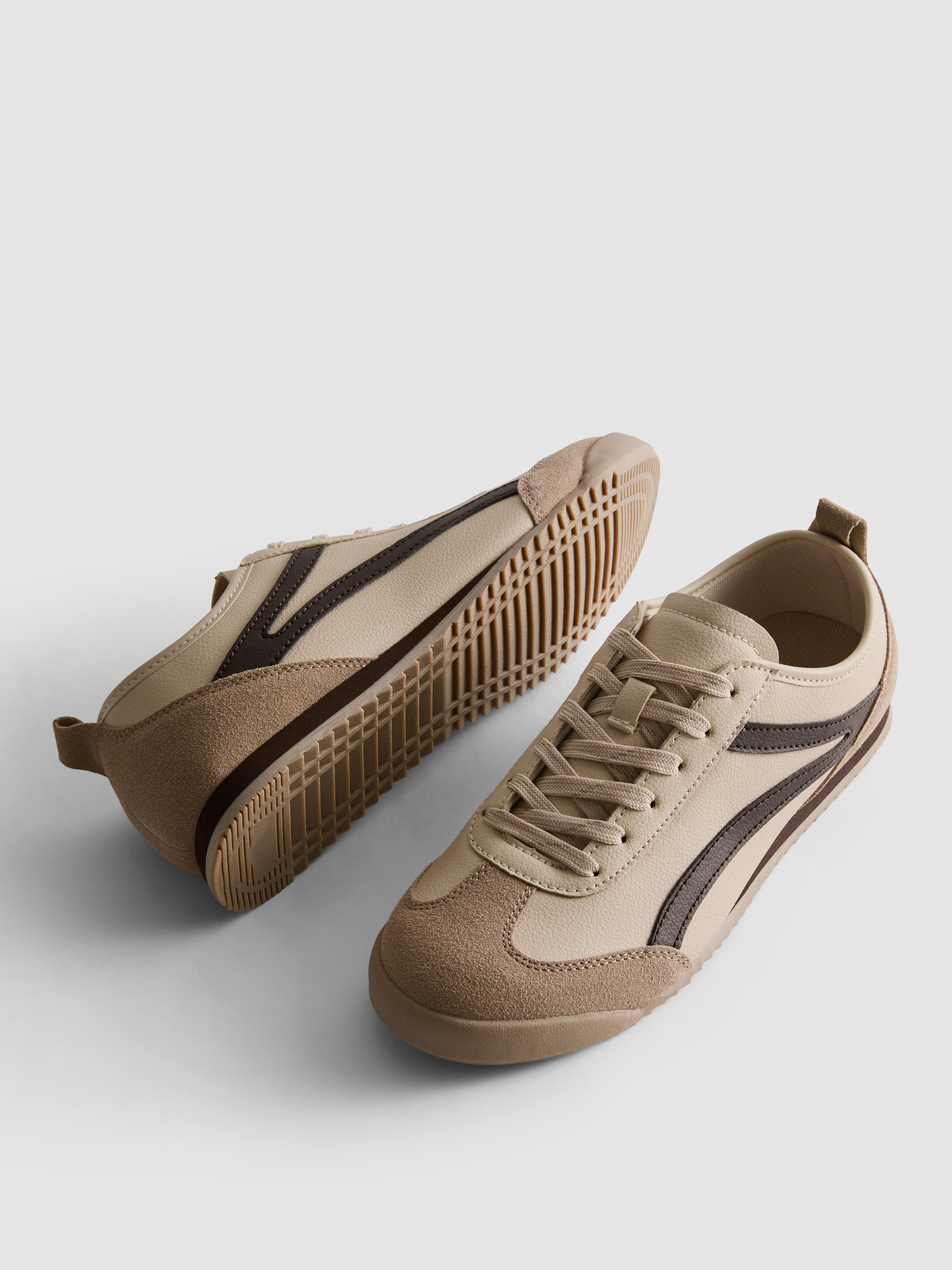 Womens Beige Retro Low Top Trainers | Primark