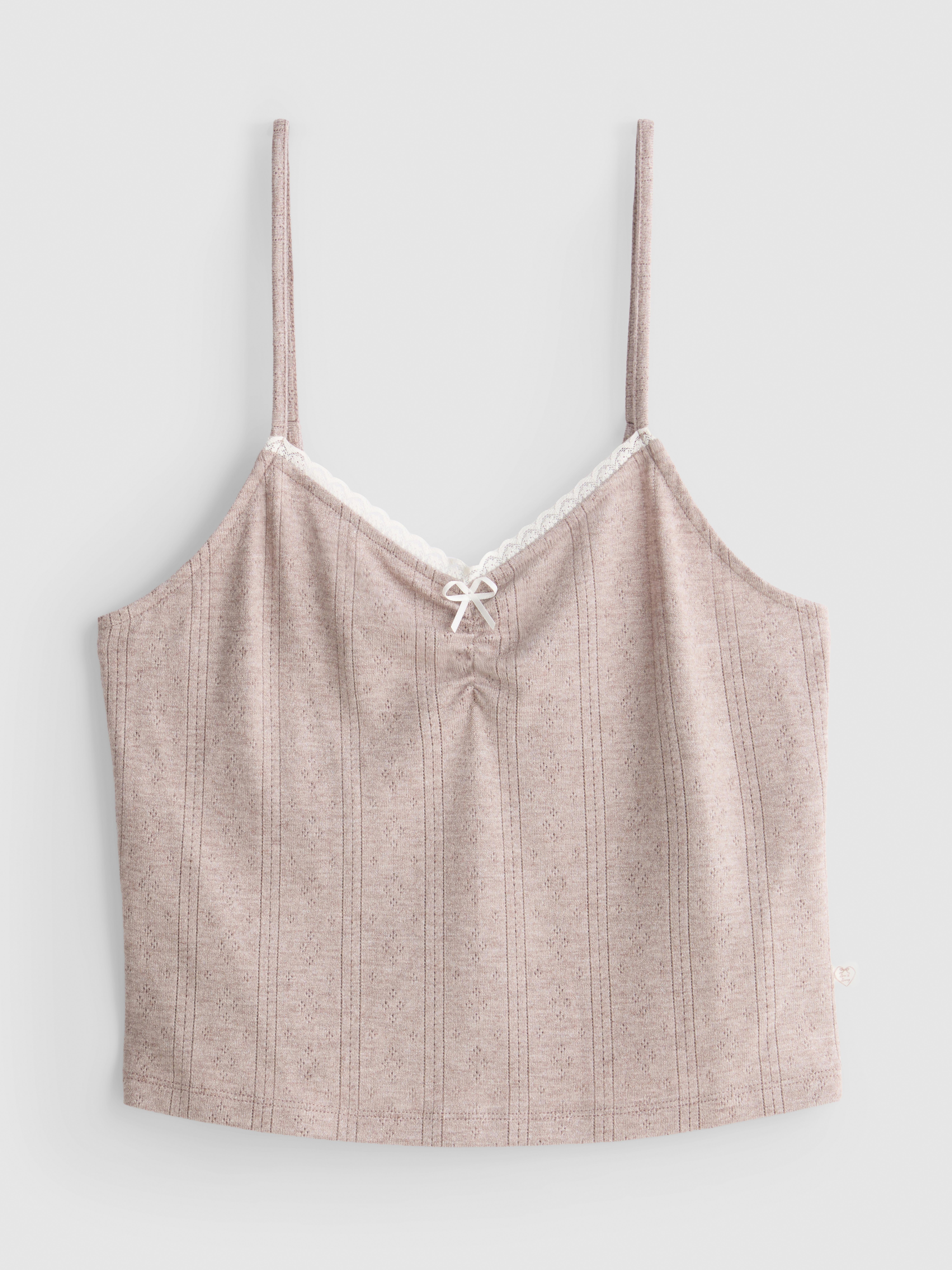 Love To Lounge Contrast Lace Pajama Cami Top