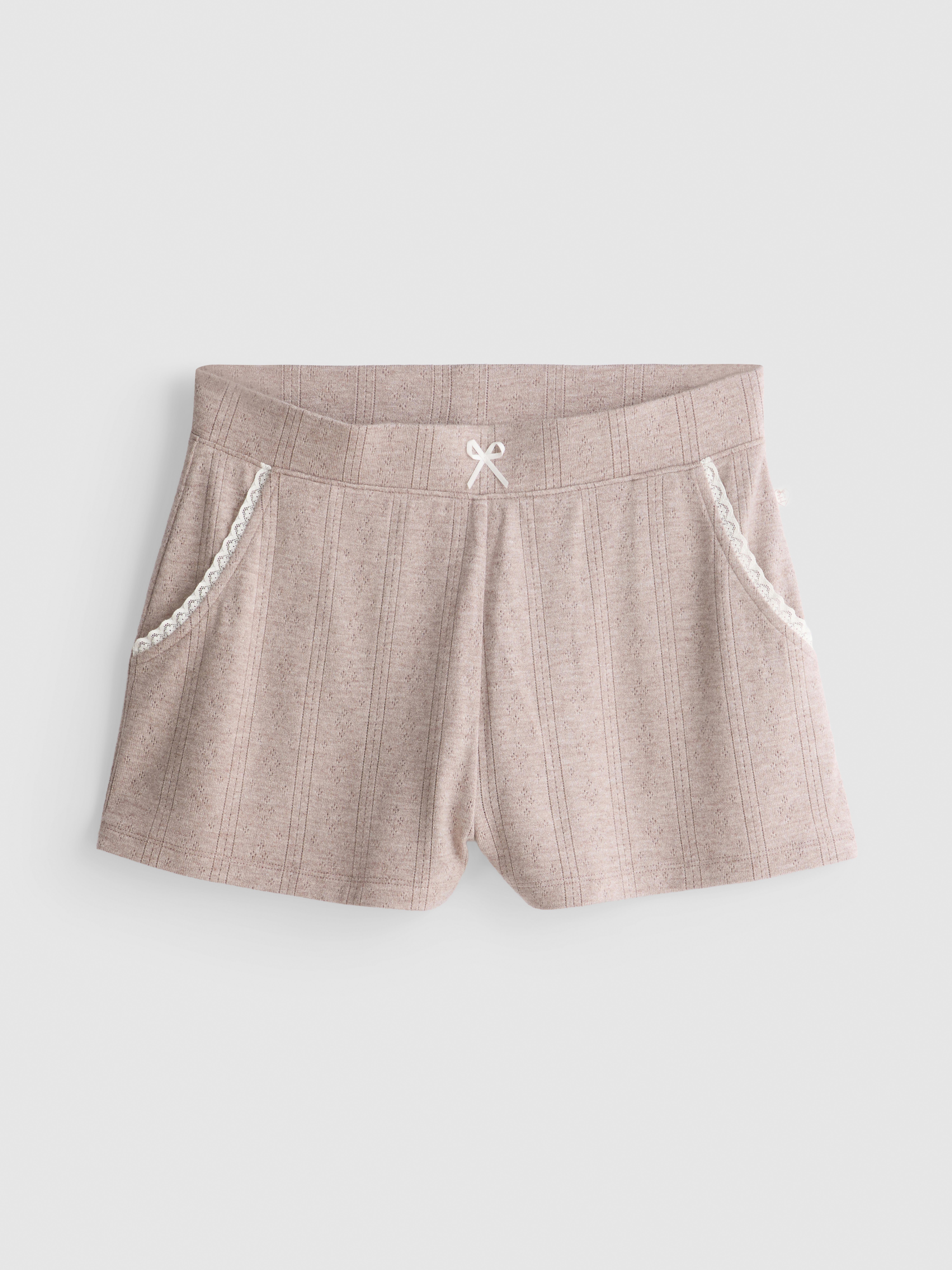 Love To Lounge Contrasting Lace Pajama Shorts