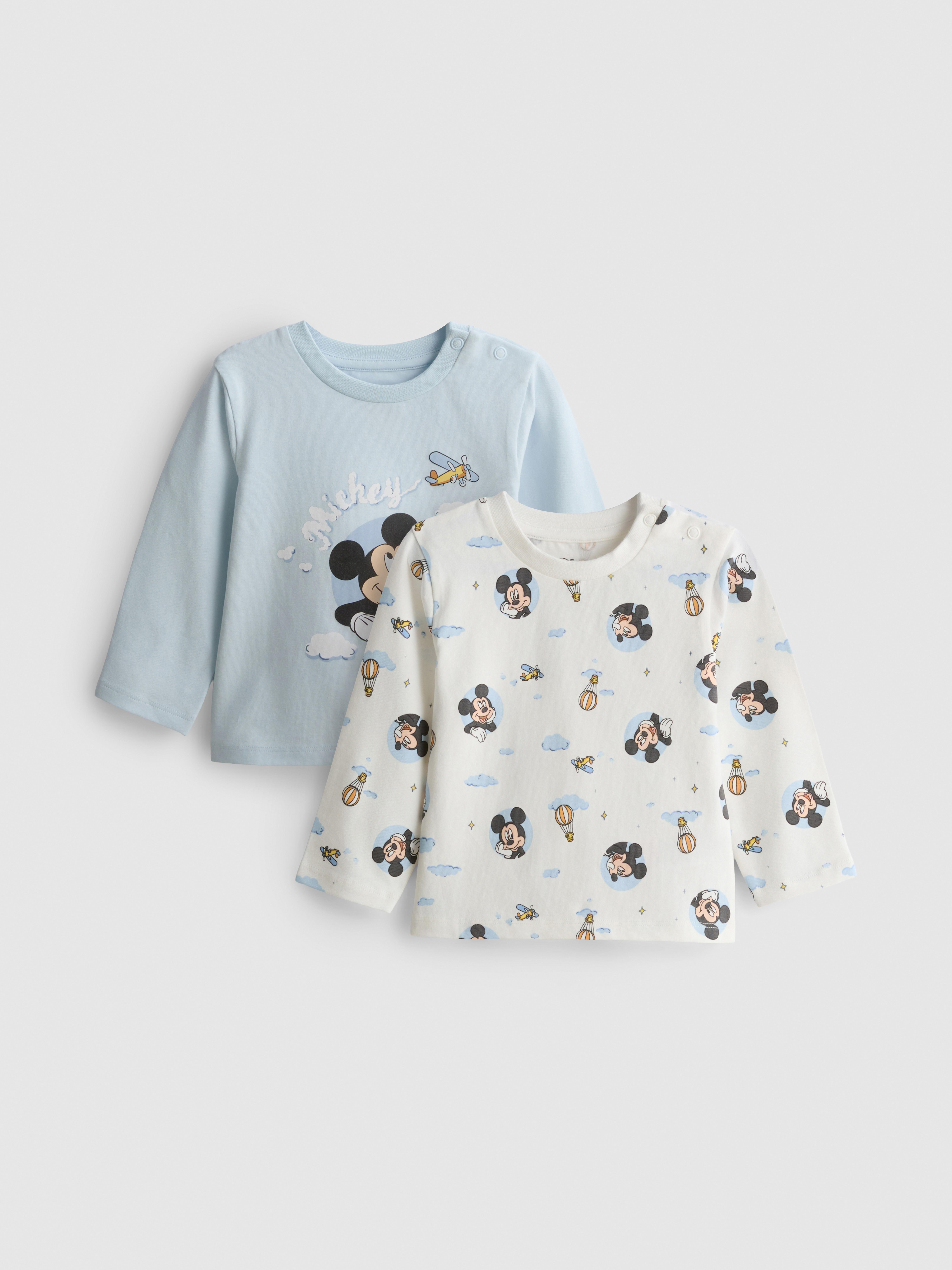 0-18mths | 2pk Disney’s Mickey Mouse Long Sleeve Newborn T-Shirts