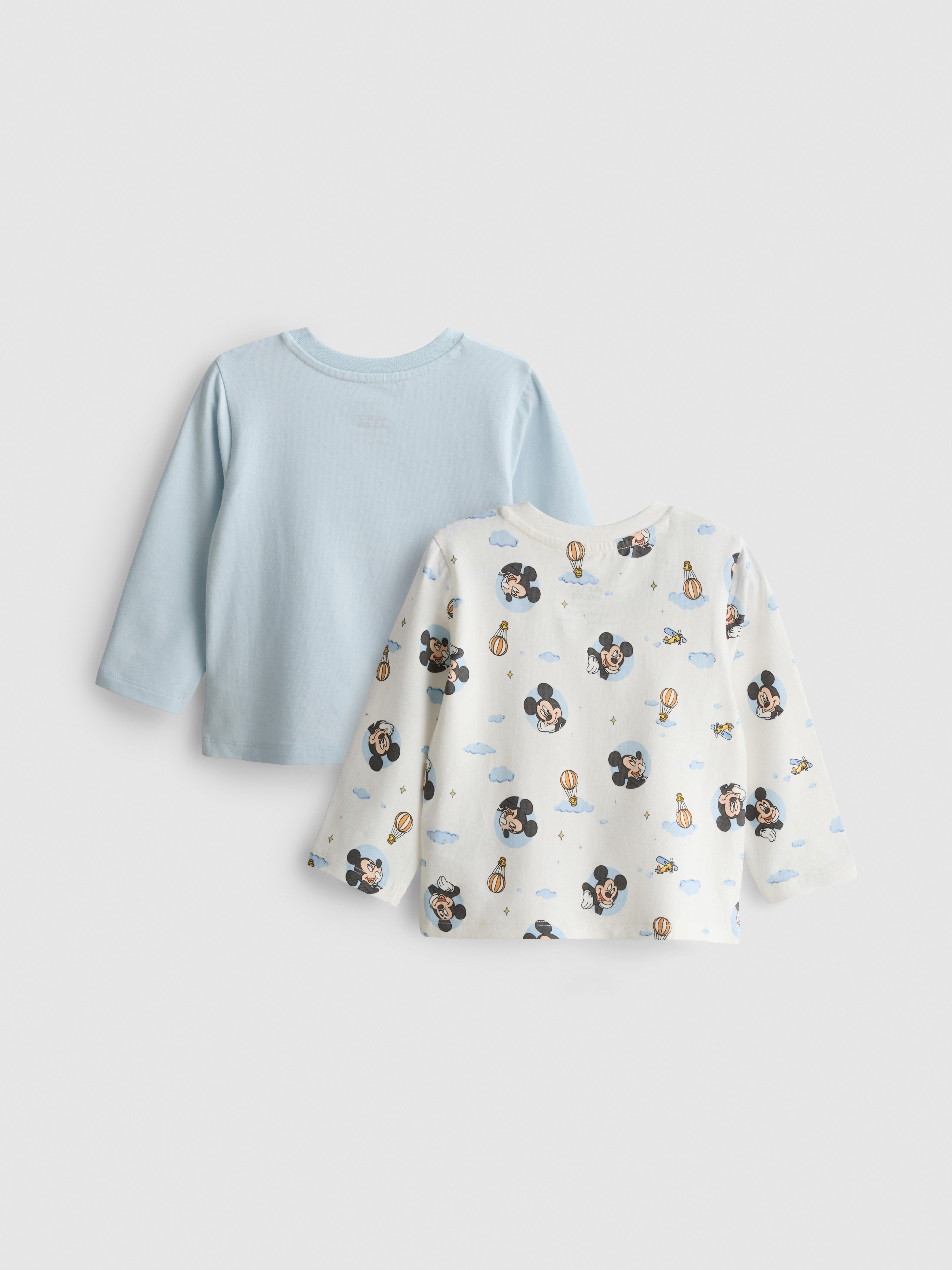 0-18mths | 2pk Disney’s Mickey Mouse Long Sleeve Newborn T-Shirts