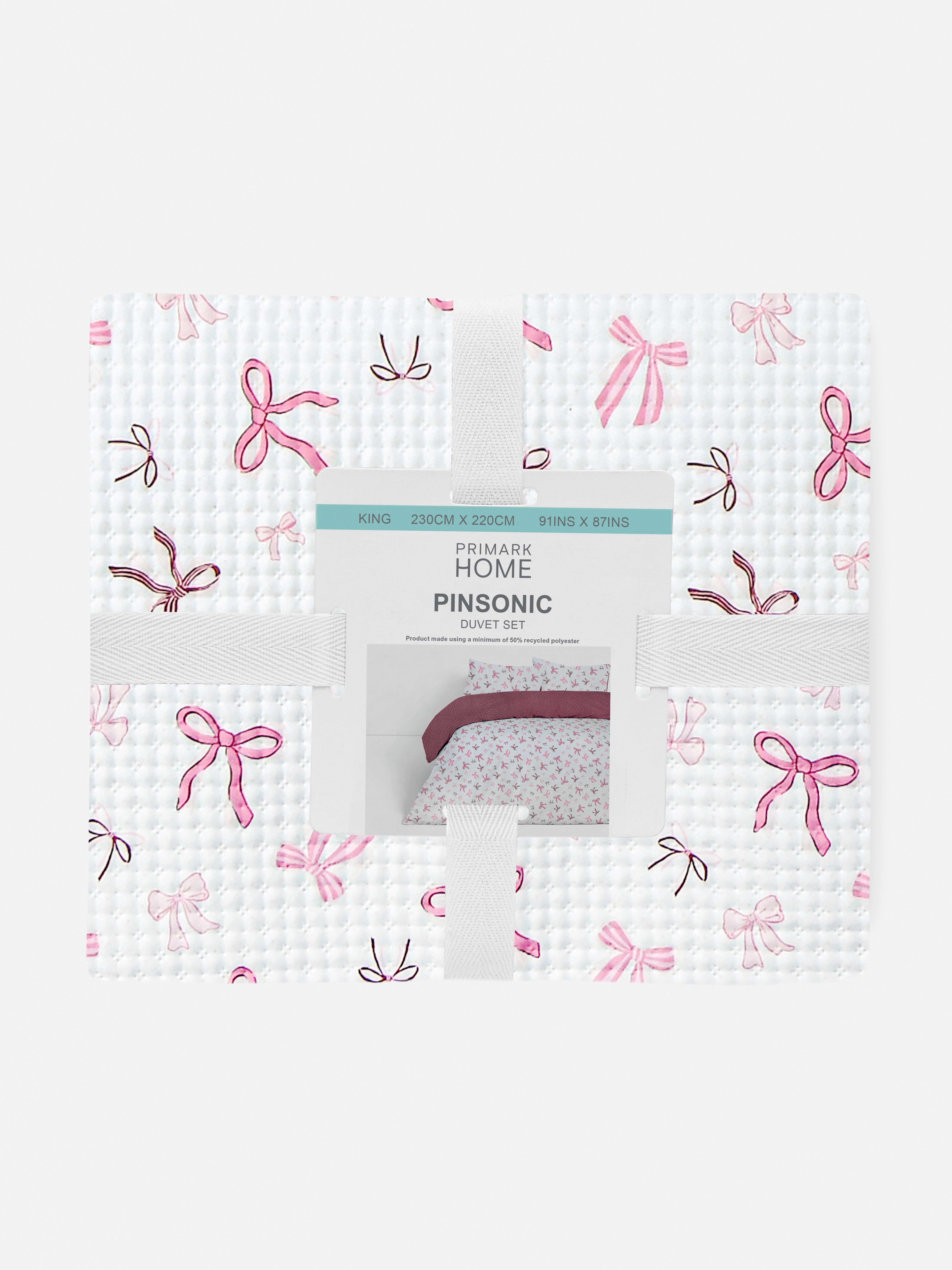 Bow Pinsonic King Duvet Cover Set