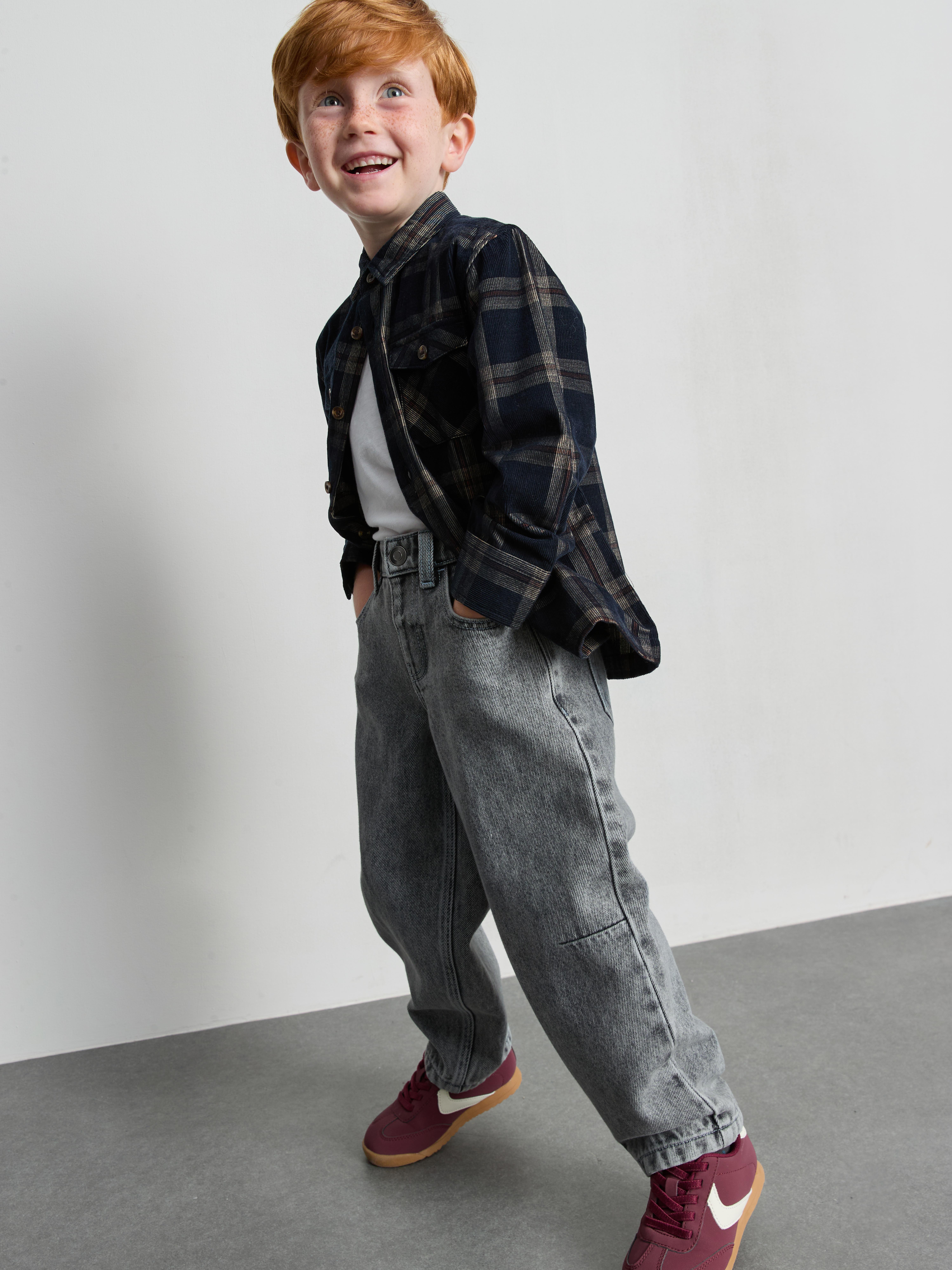 1-12yrs | The Edit Pure Cotton Barrel-Leg Jeans