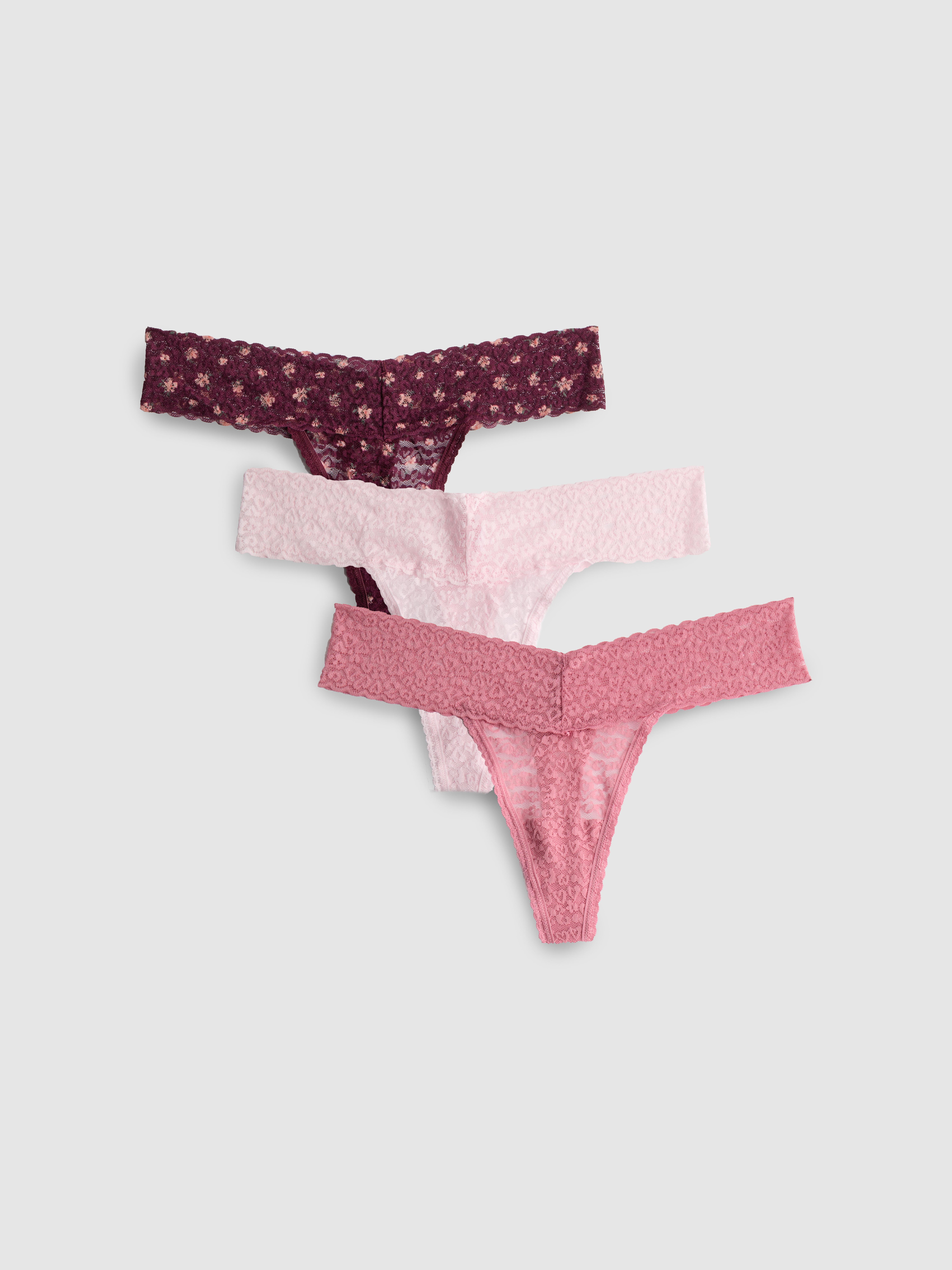 3pk Lace Bandeau Thongs