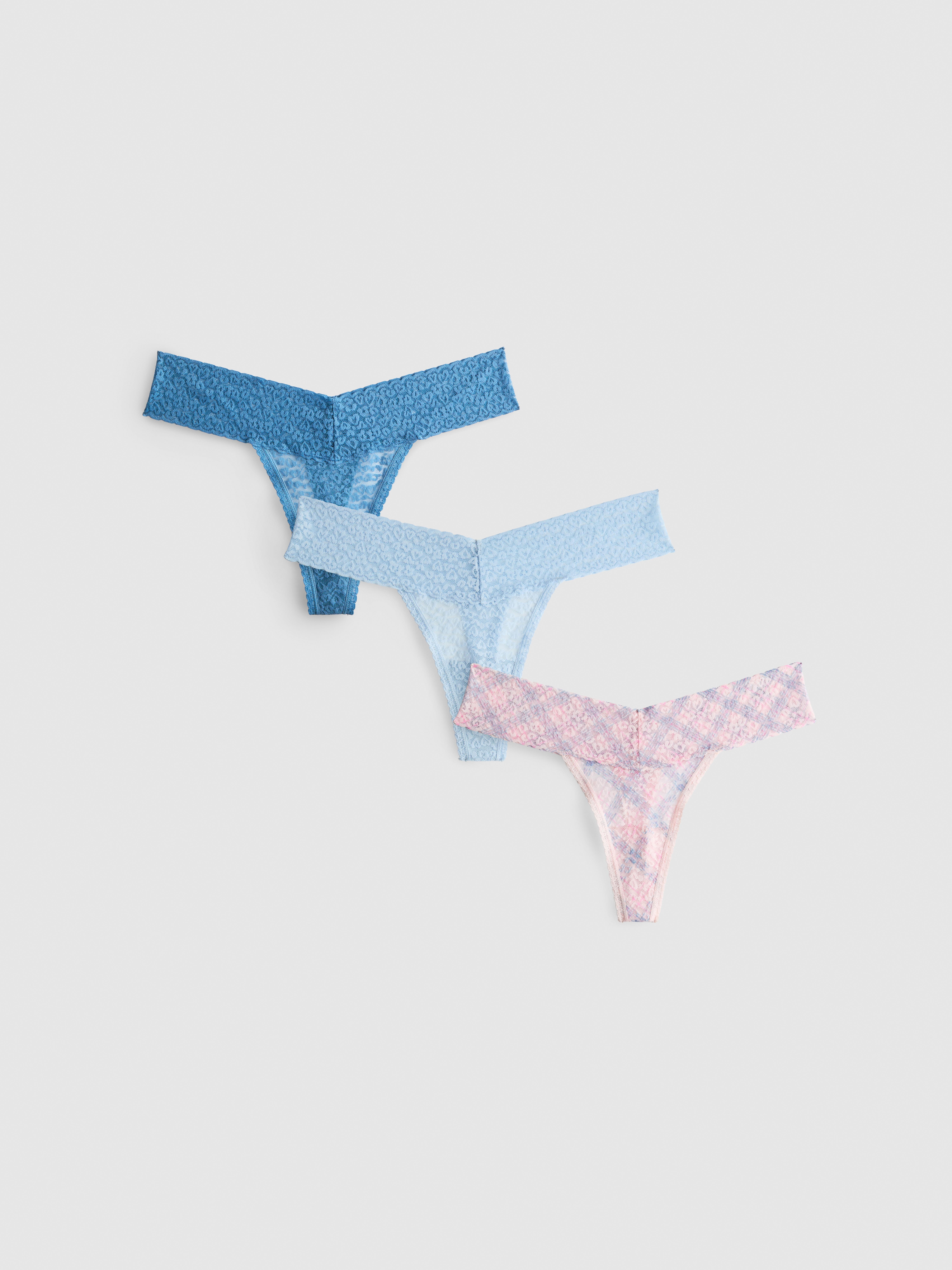 3pk Lace Bandeau Thongs