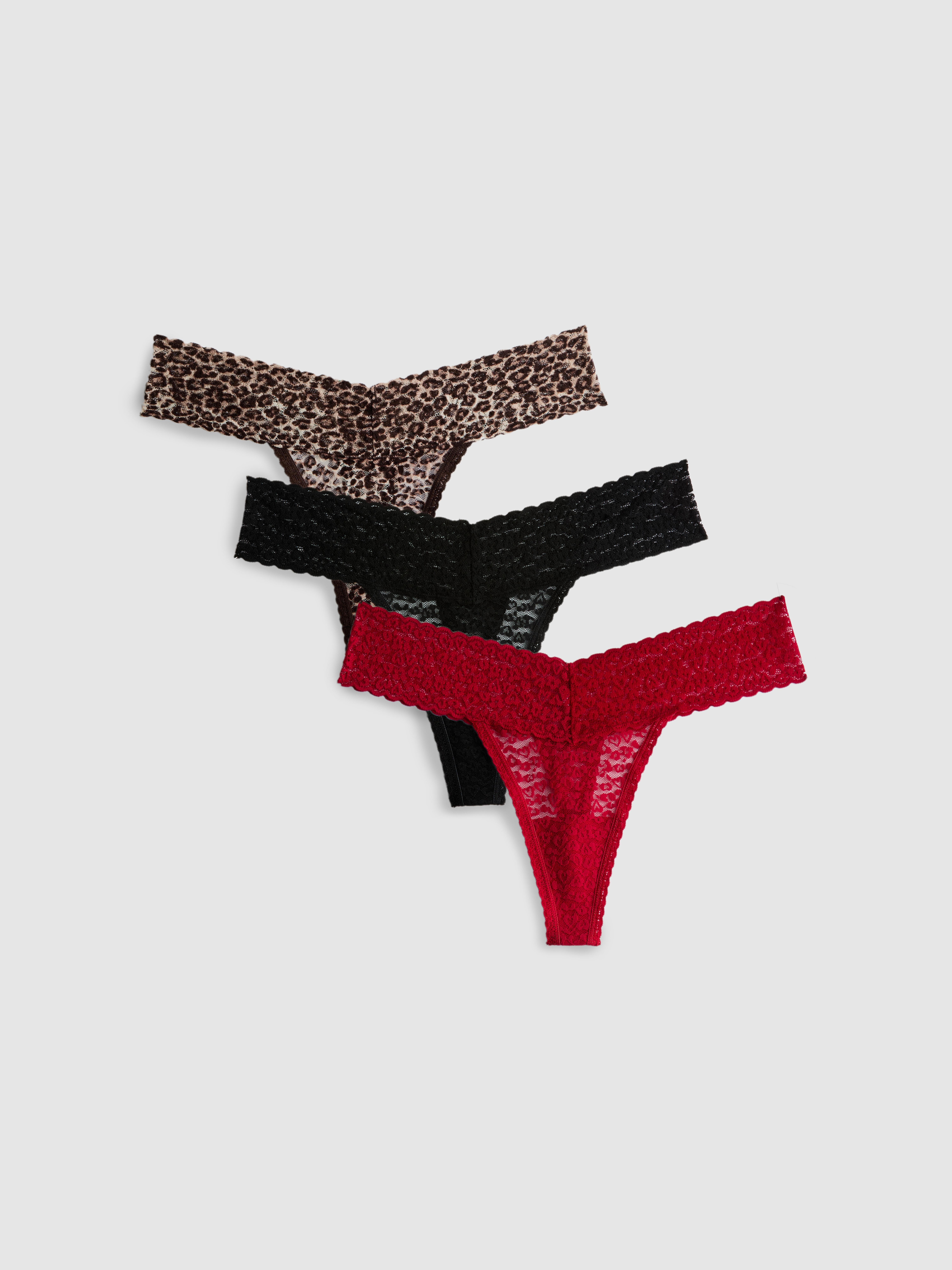 Čipkované bandeau tangá, 3 ks