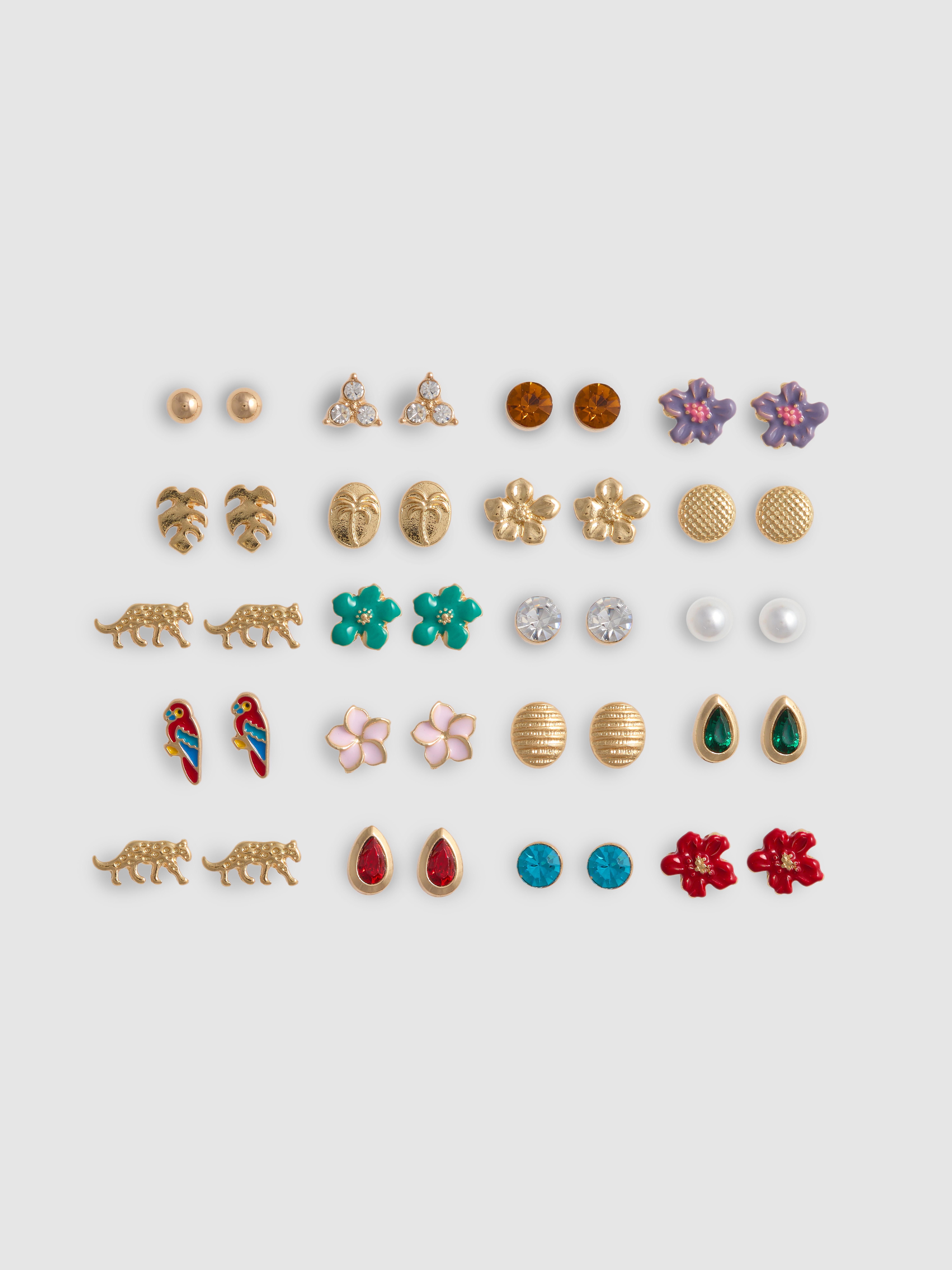 20pk Tropical Stud Earrings