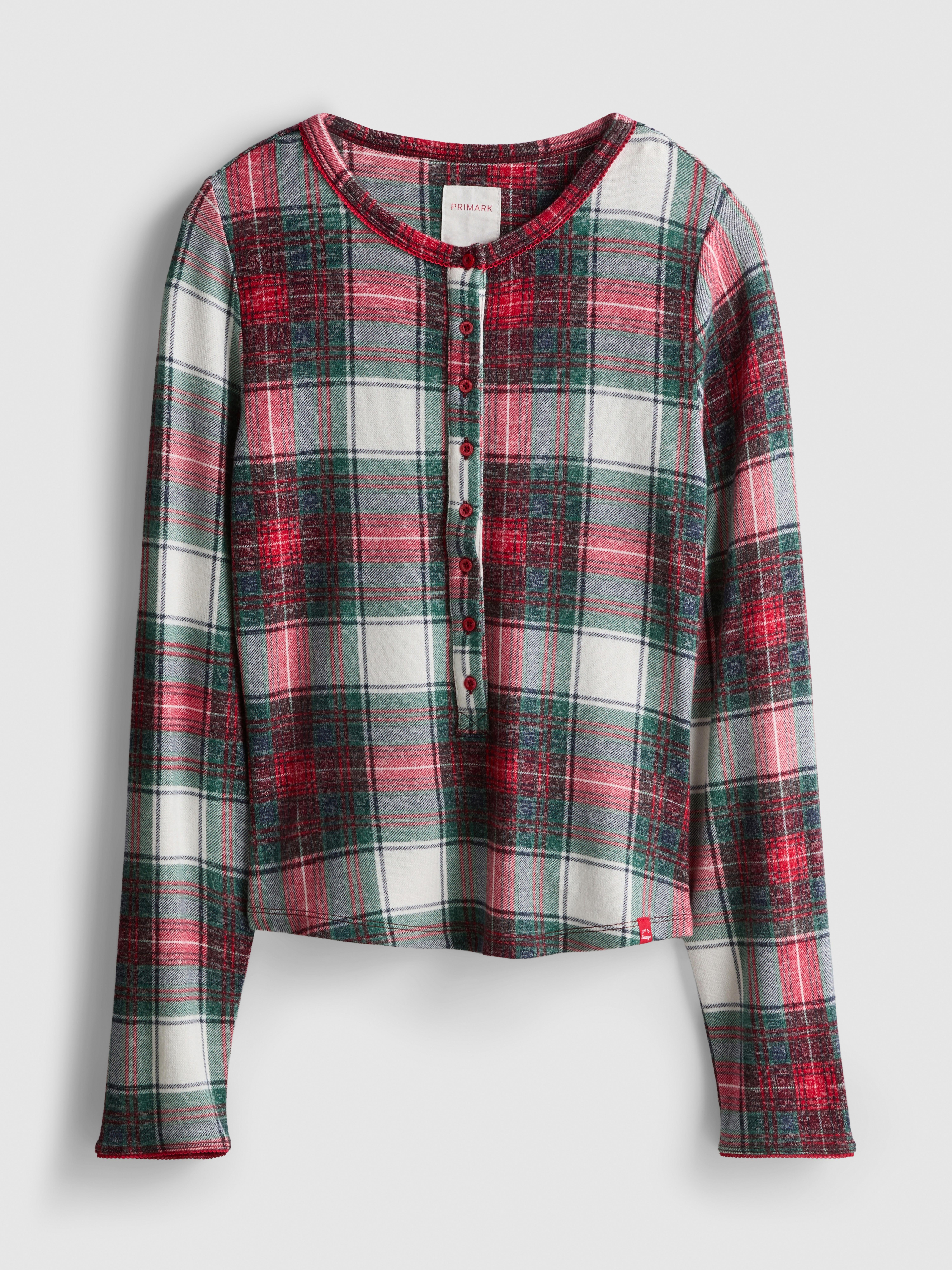 Love To Lounge Christmas Plaid Long-Sleeve Pajama Top