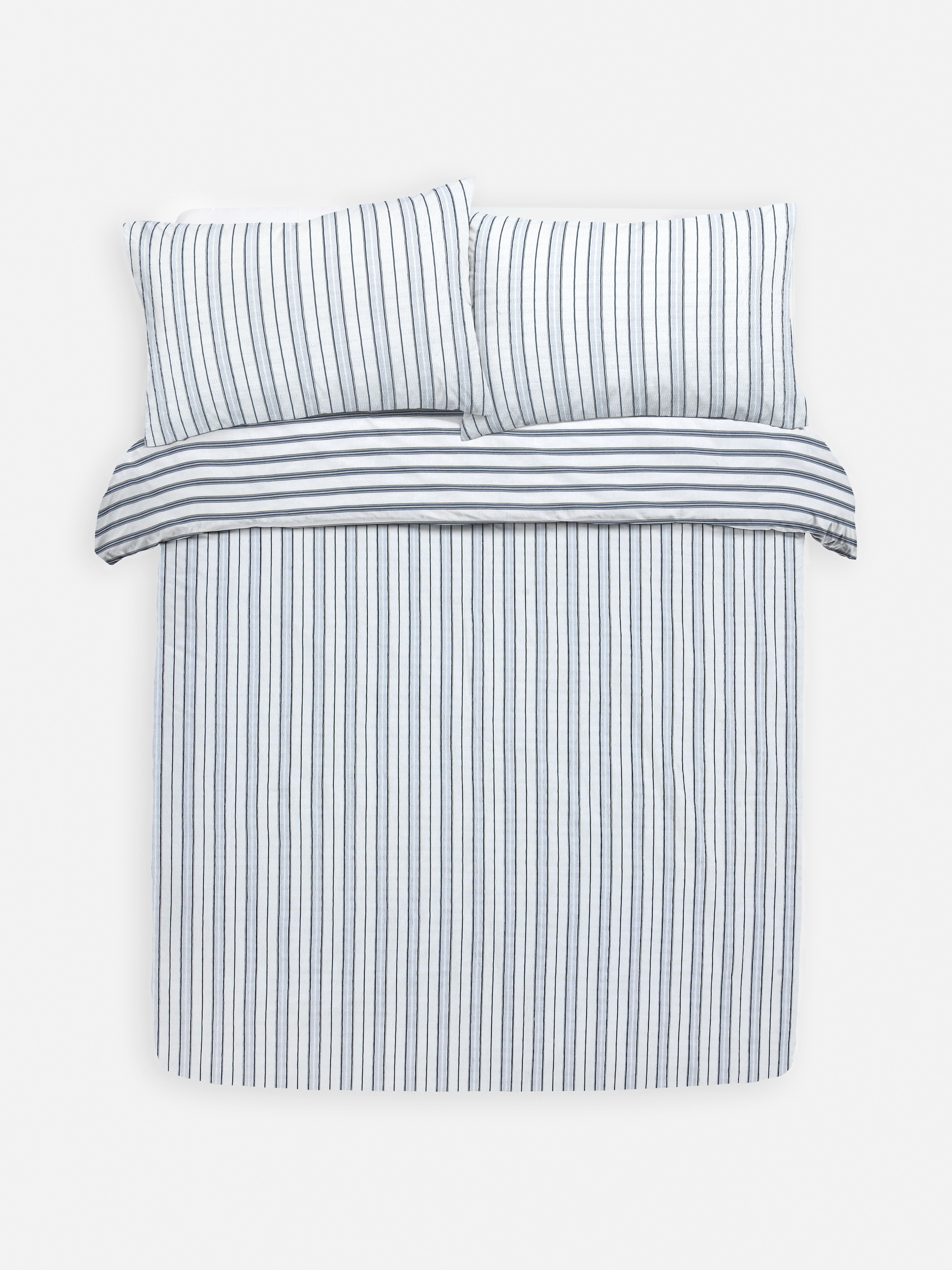 Striped Seersucker Duvet Cover Set