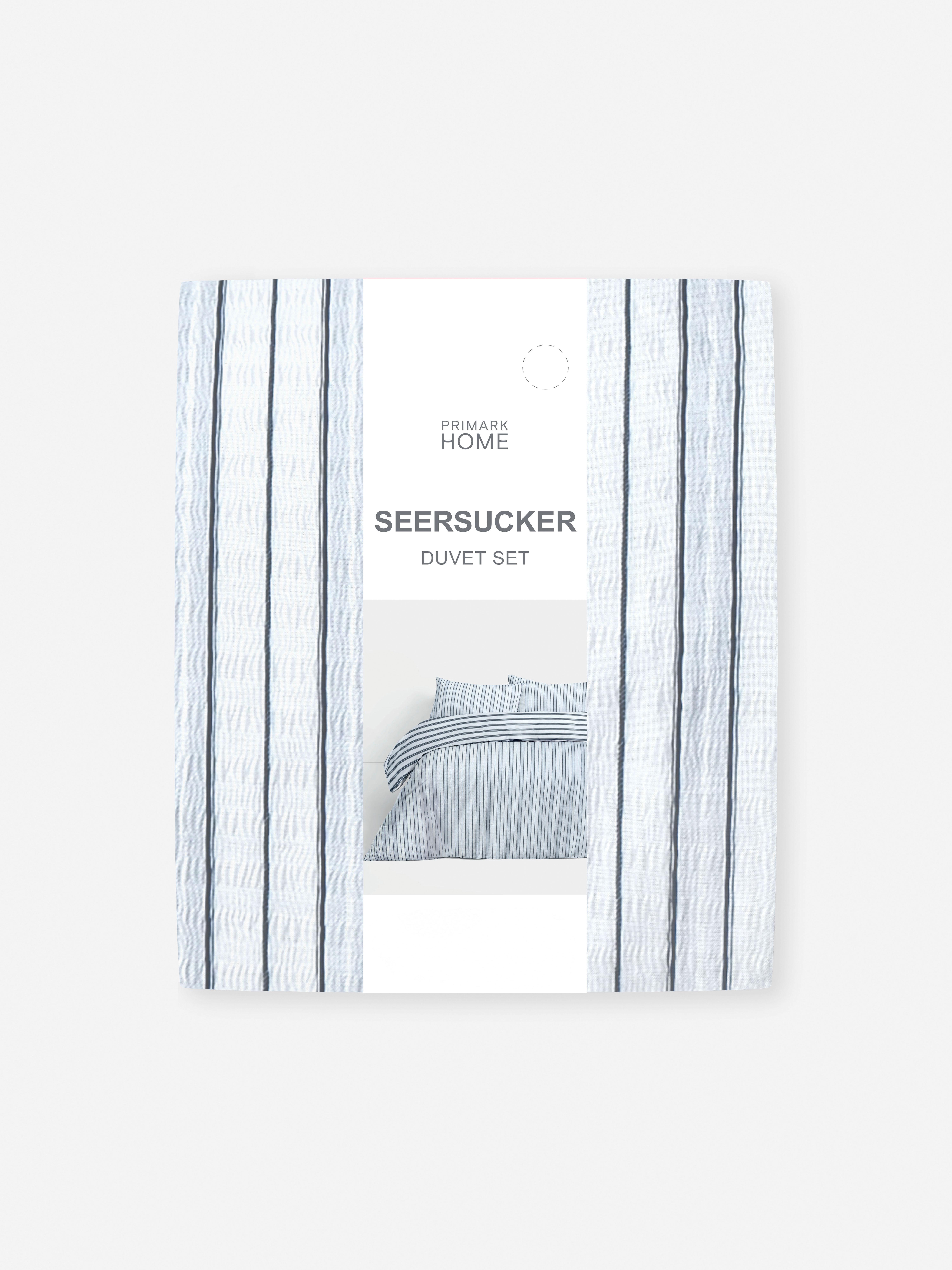 Striped Seersucker Duvet Cover Set
