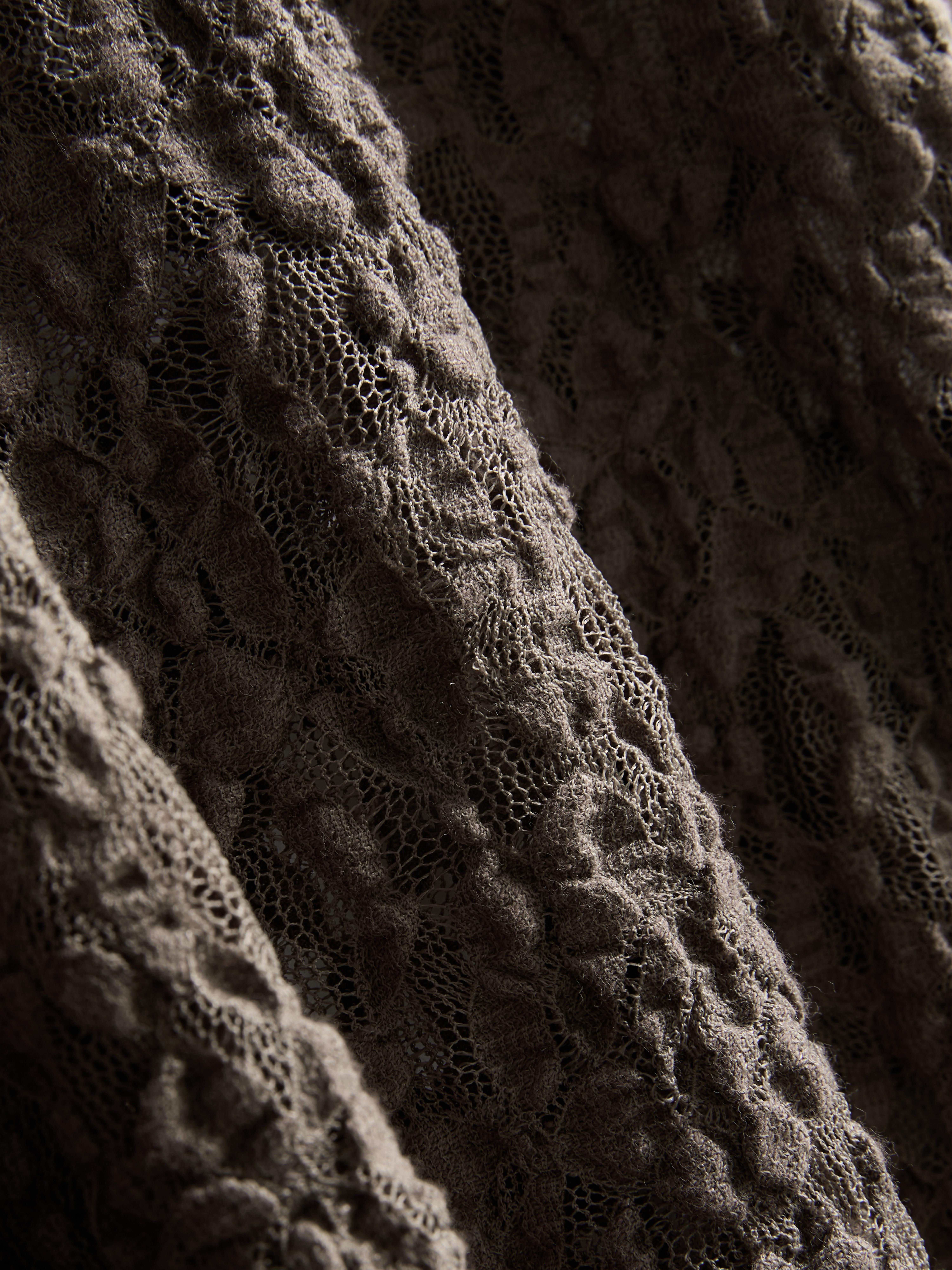High Neck Lace Long Sleeve Top