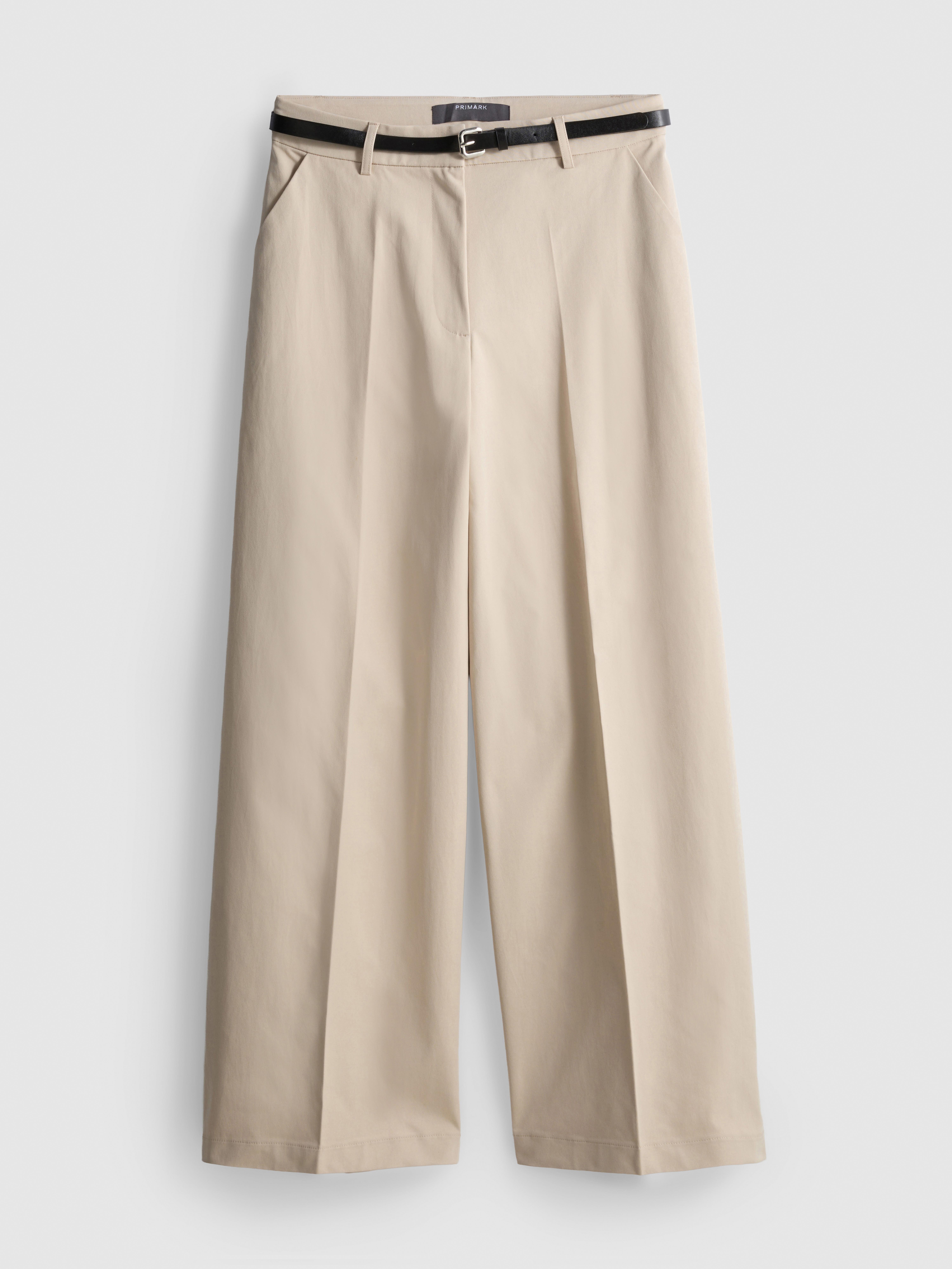 Belted Wide-Leg Pants