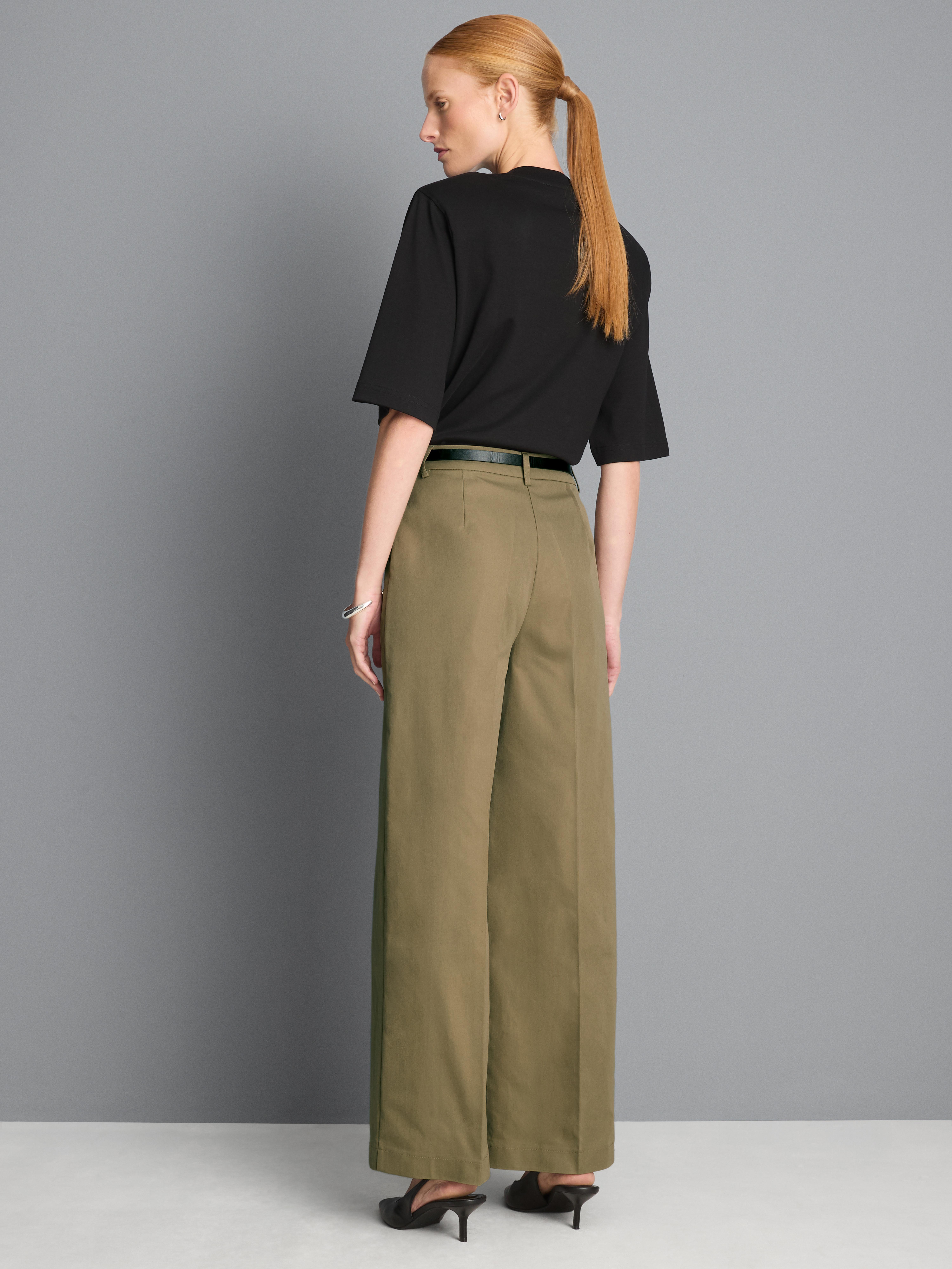 Belted Wide-Leg Pants