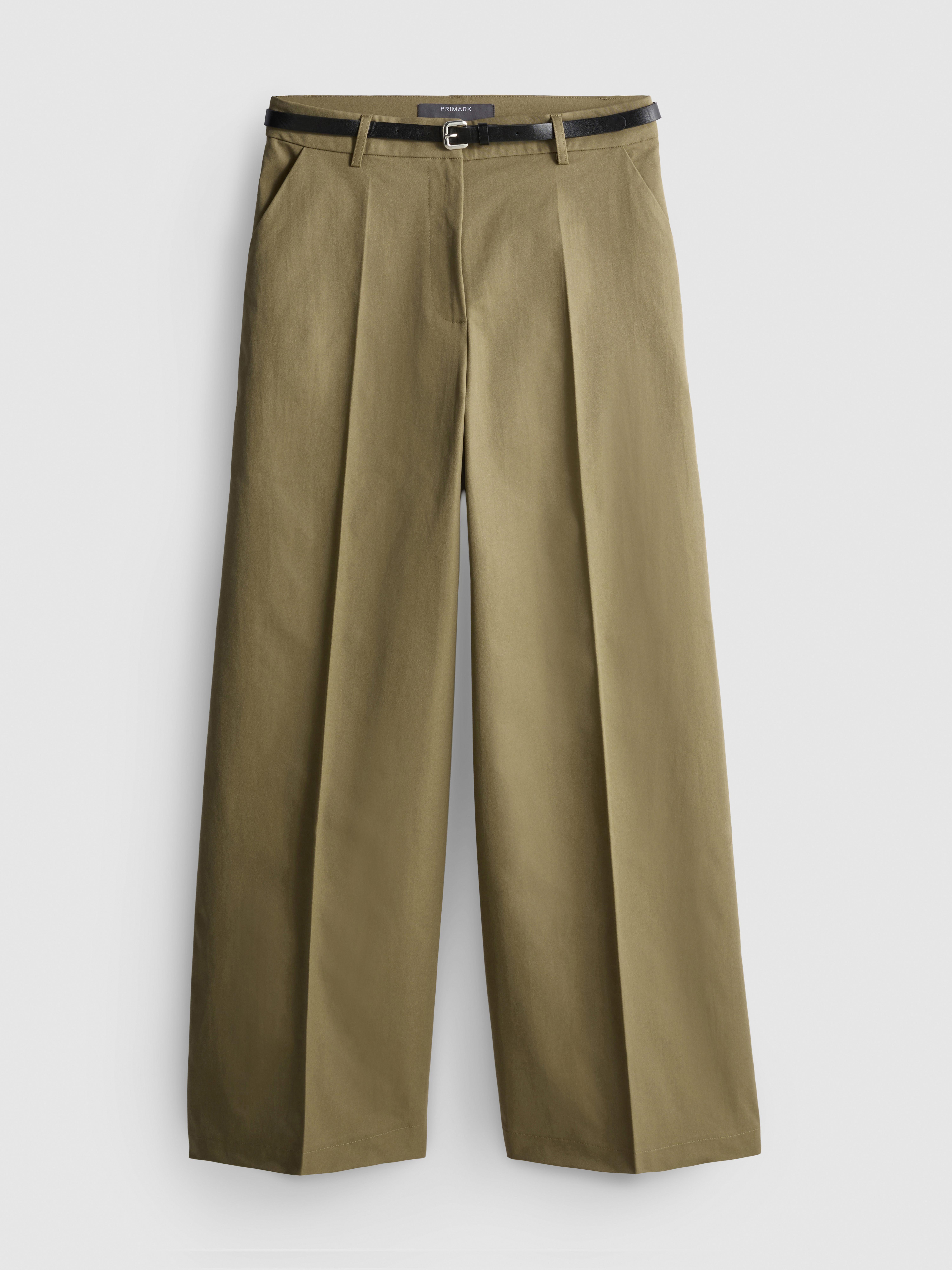 Belted Wide-Leg Pants
