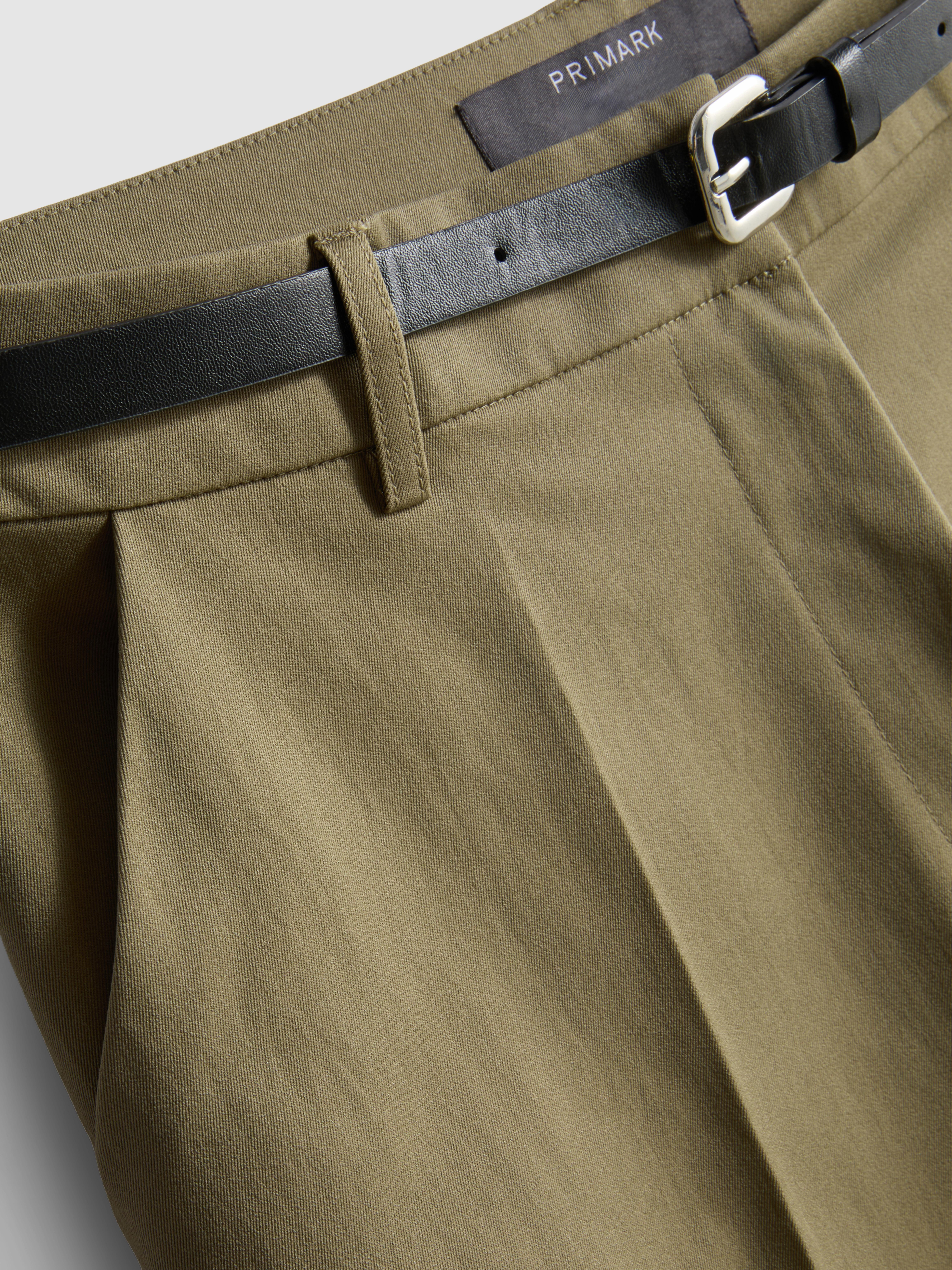Belted Wide-Leg Pants