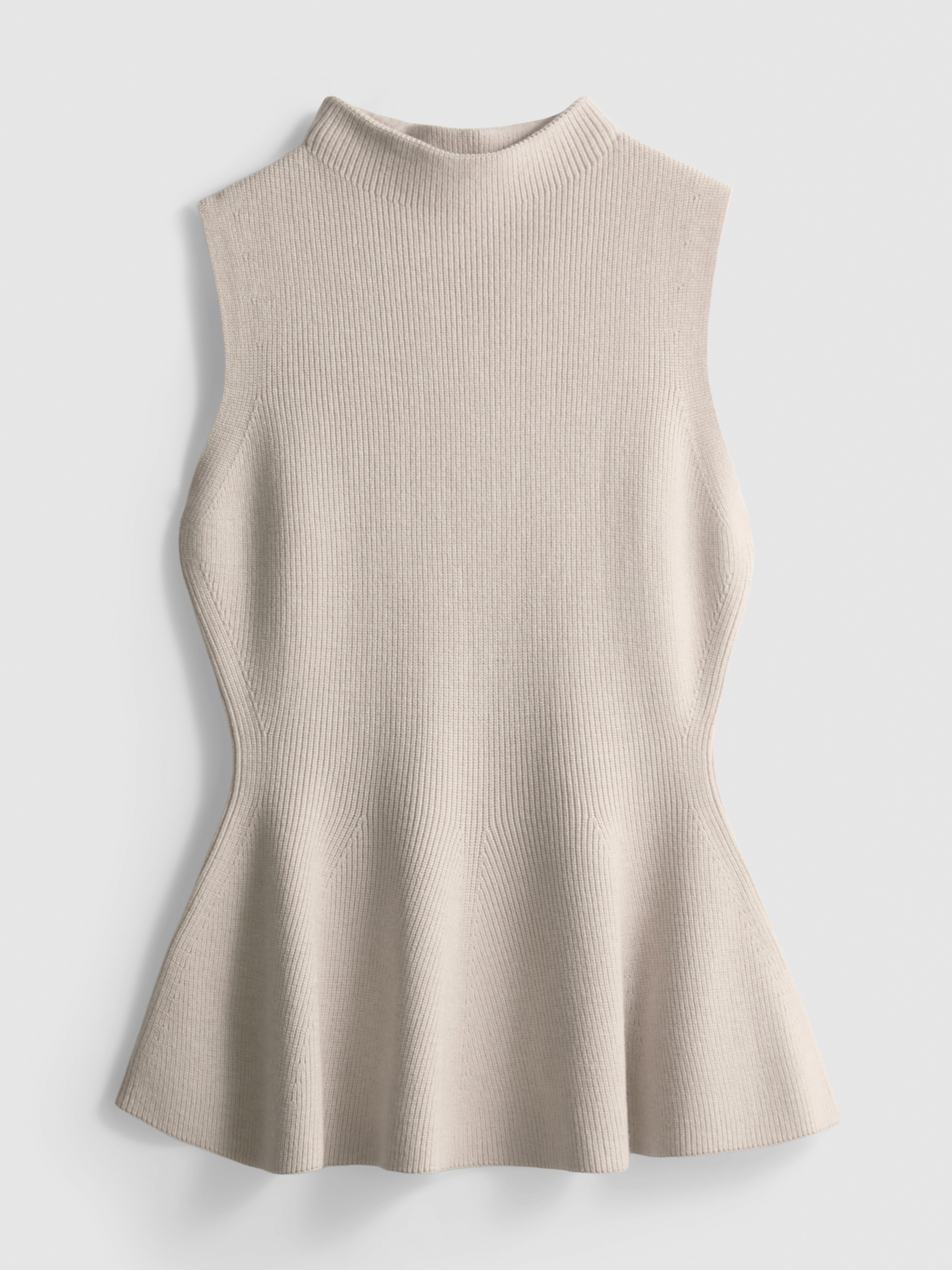 Camiseta sin mangas de punto con péplum