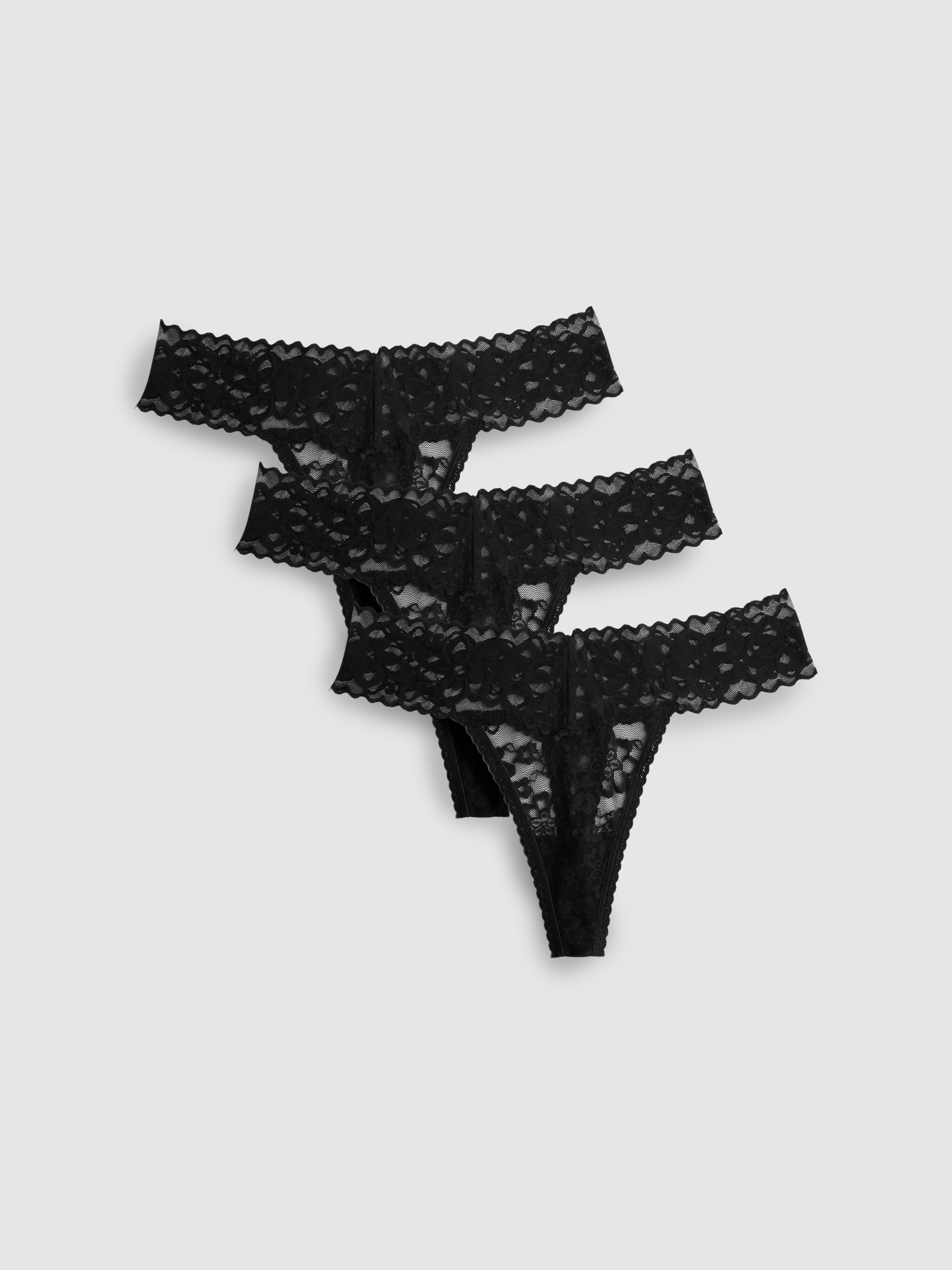 3pk Lace Bandeau Thongs