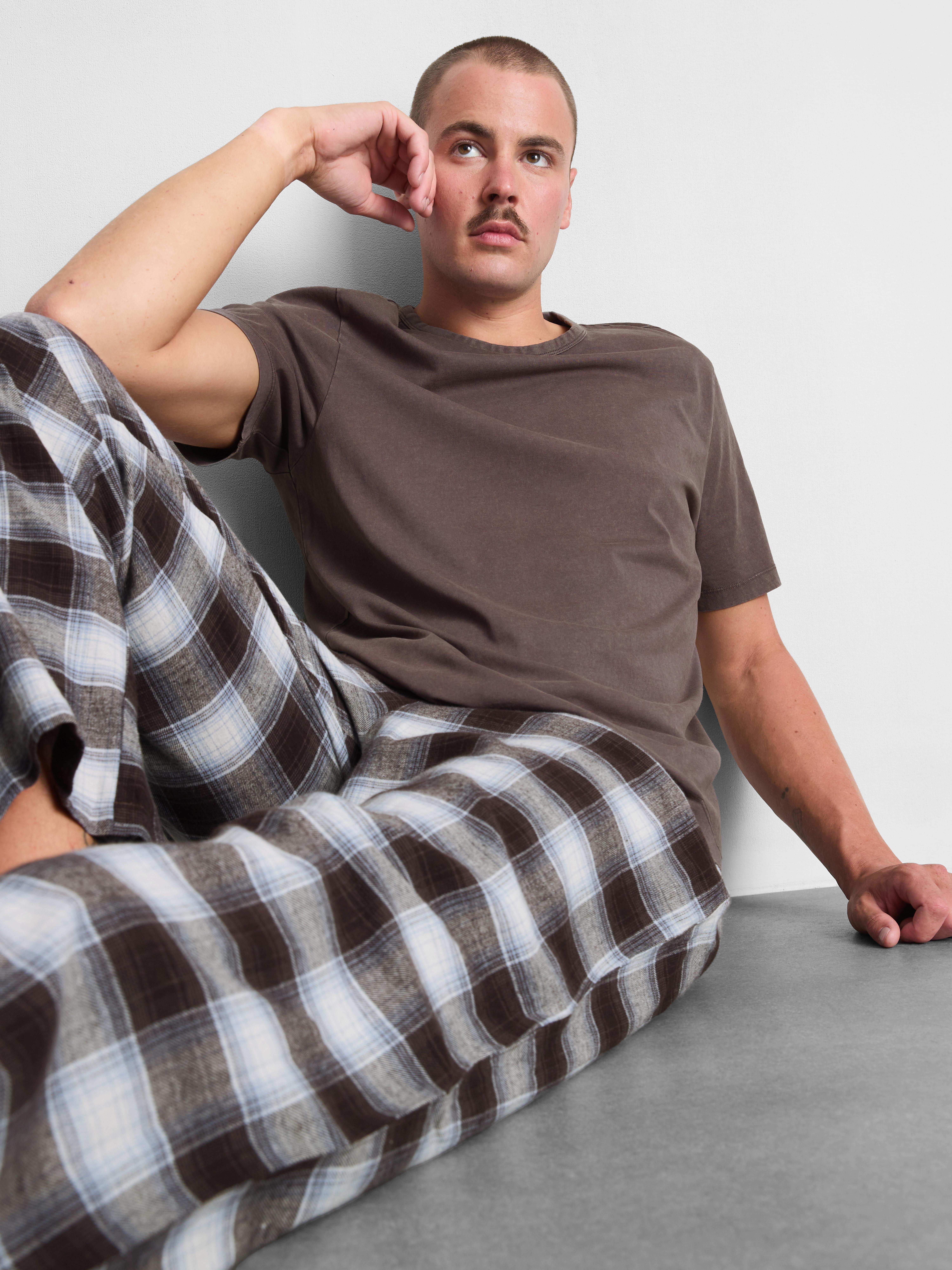 Pijama a cuadros de algodón puro