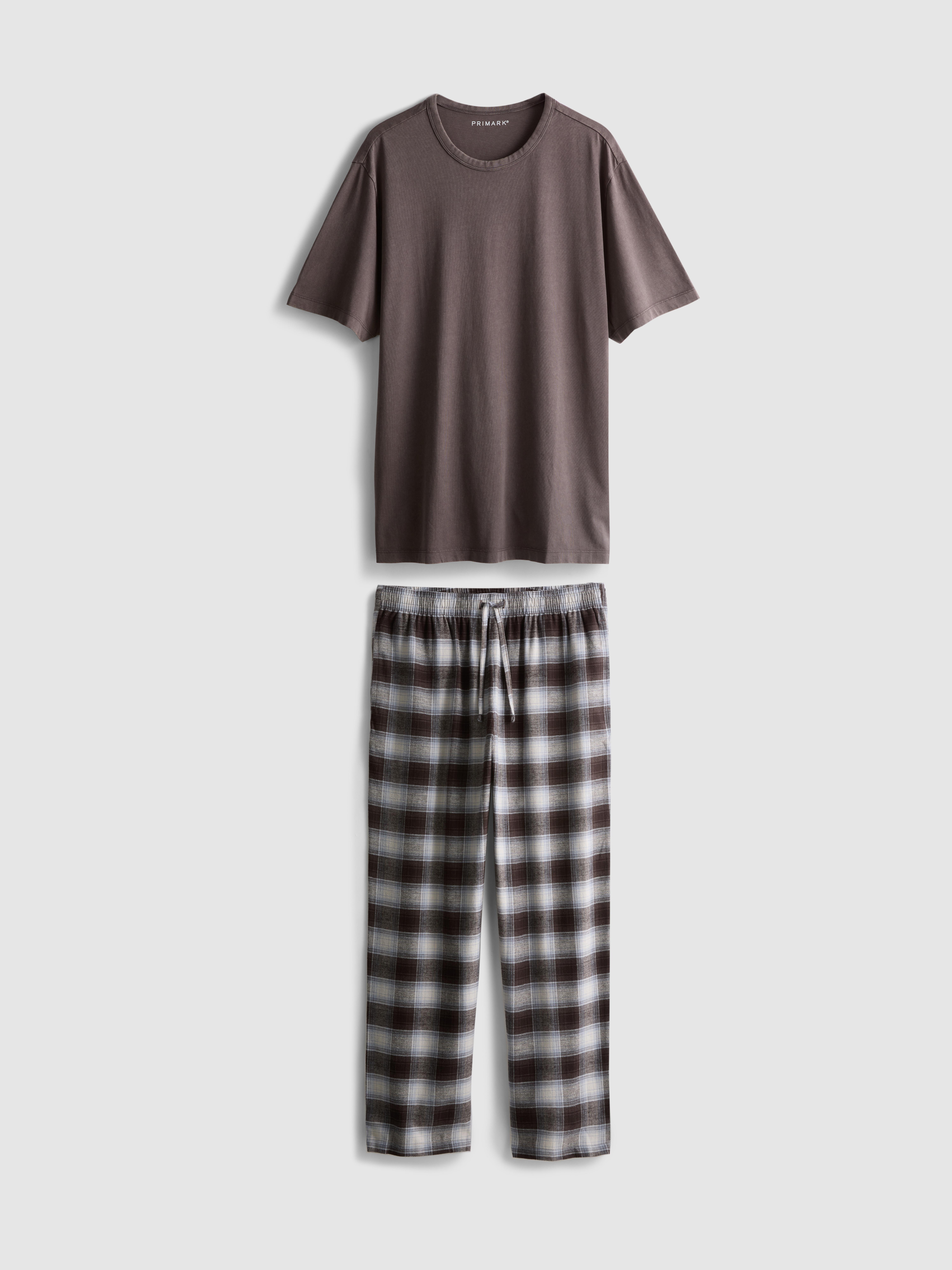 Pijama a cuadros de algodón puro