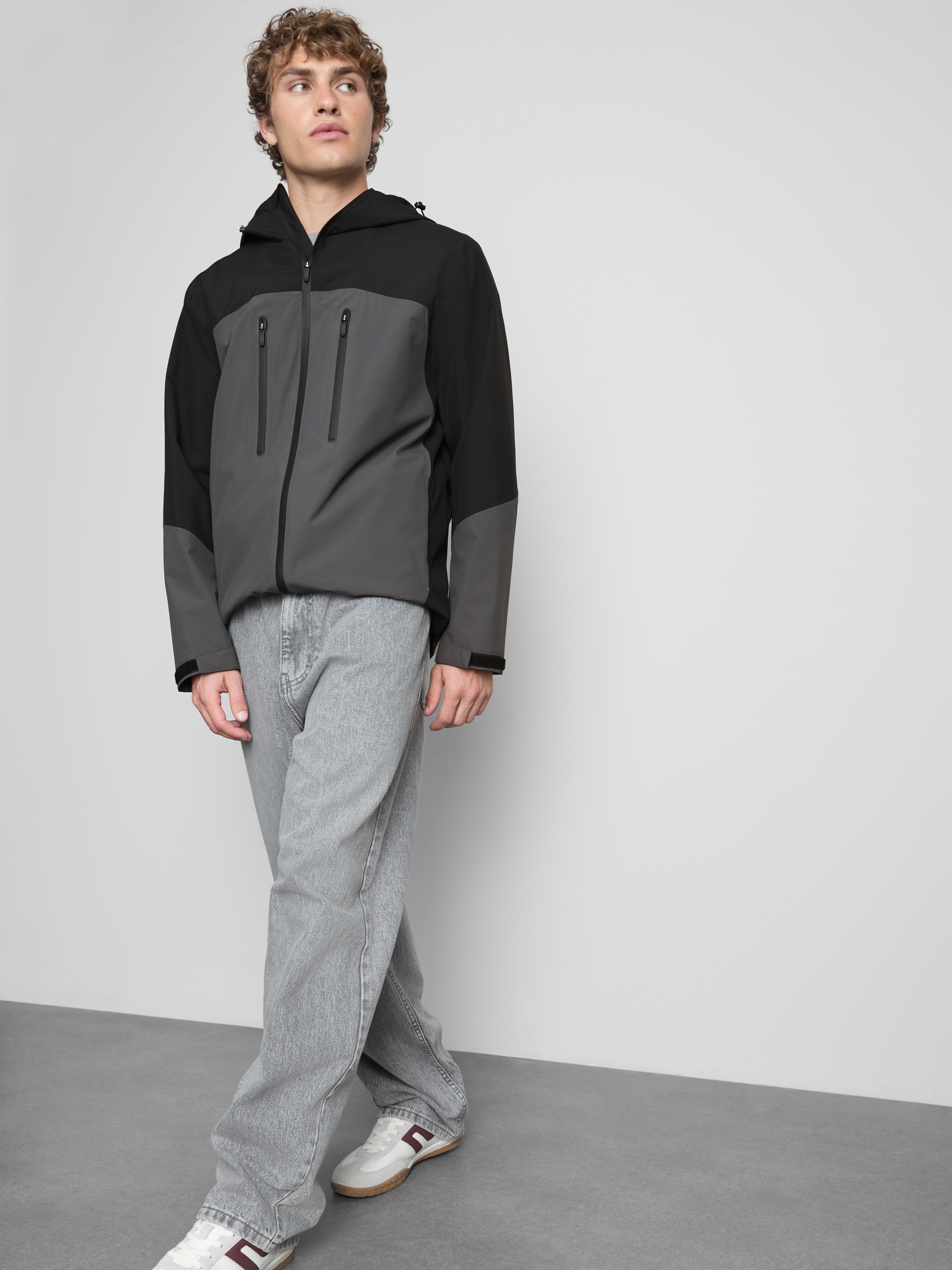 Colour Block Hooded Raincoat