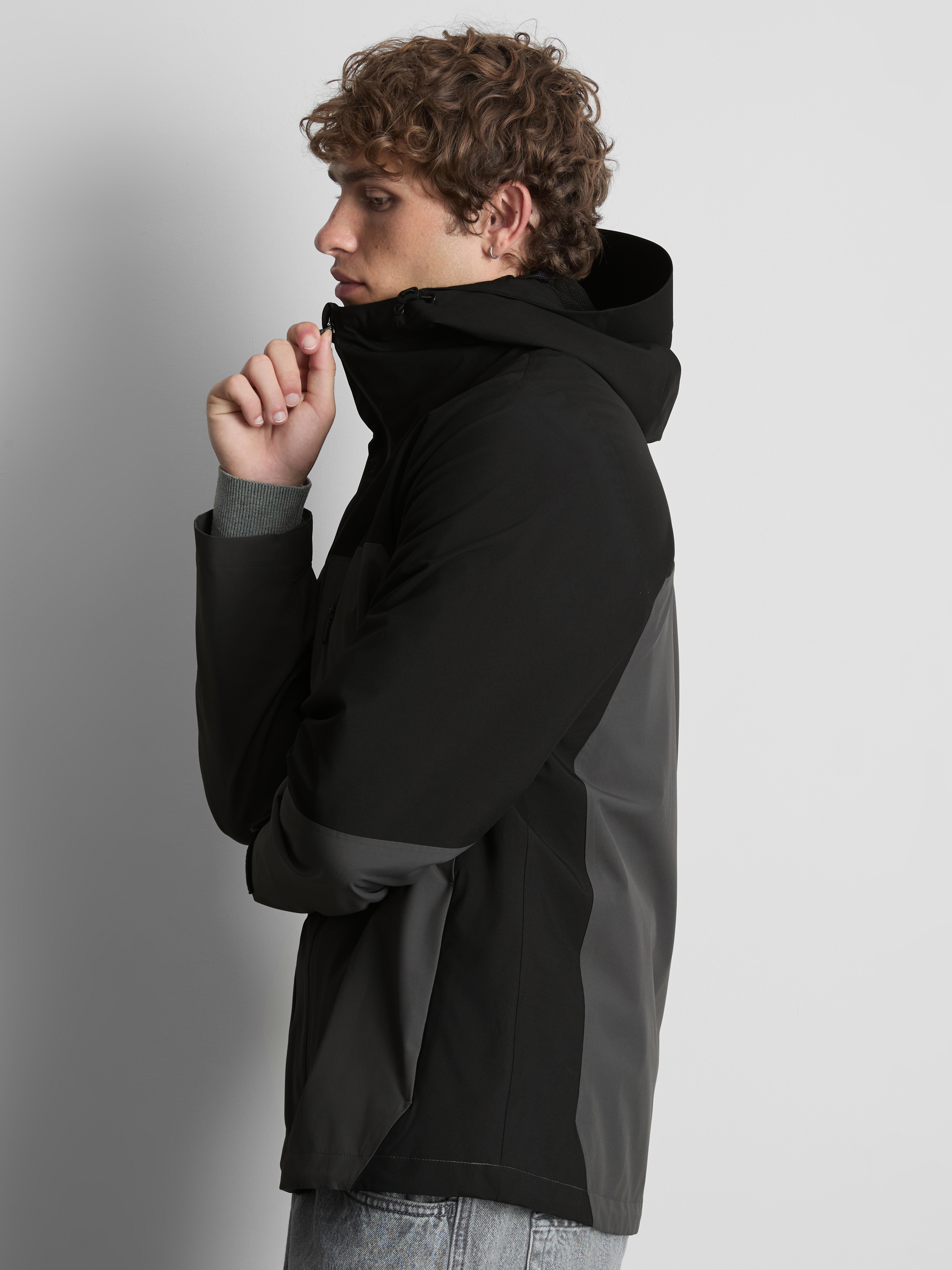 Colour Block Hooded Raincoat