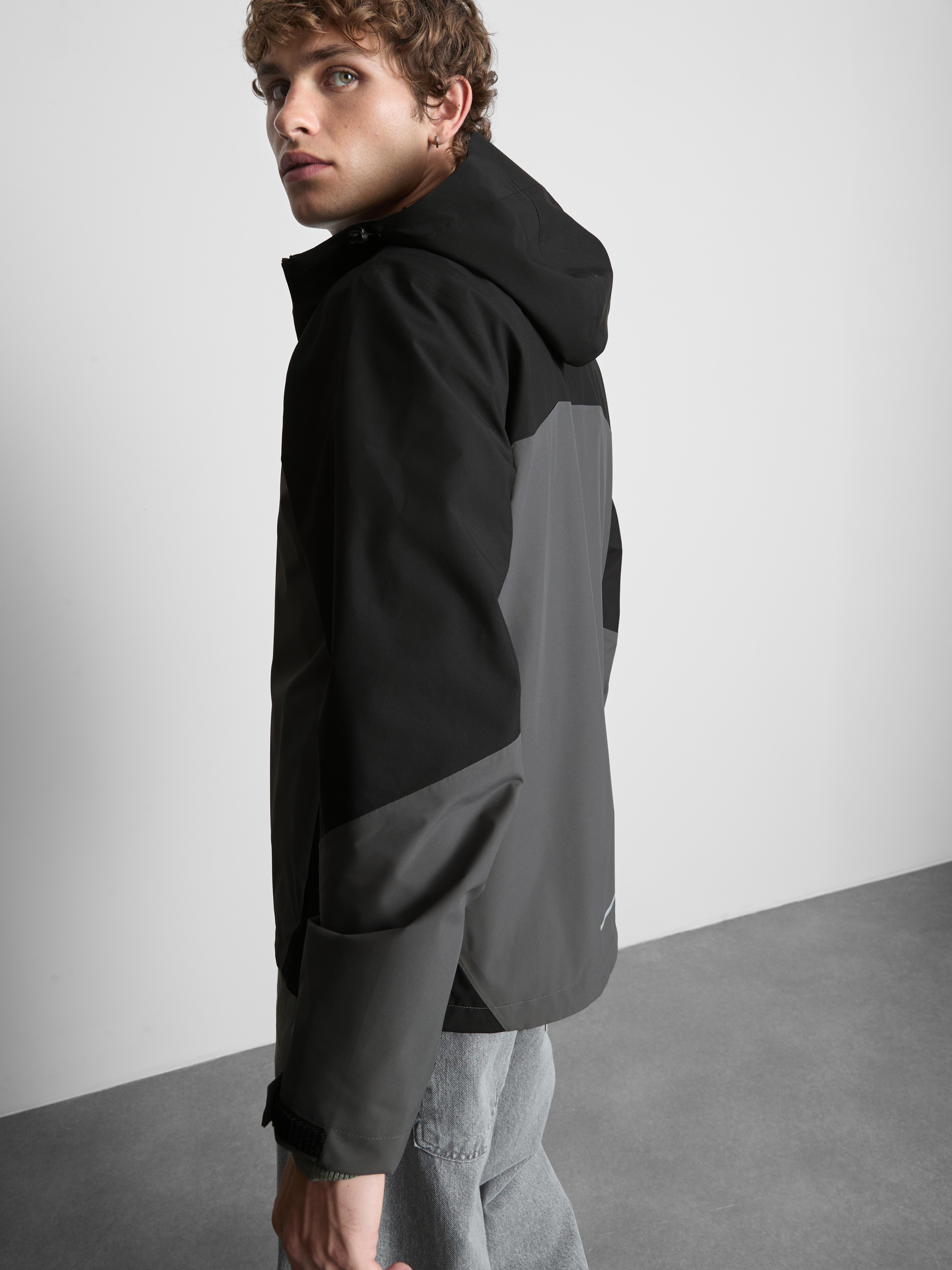 Colour Block Hooded Raincoat