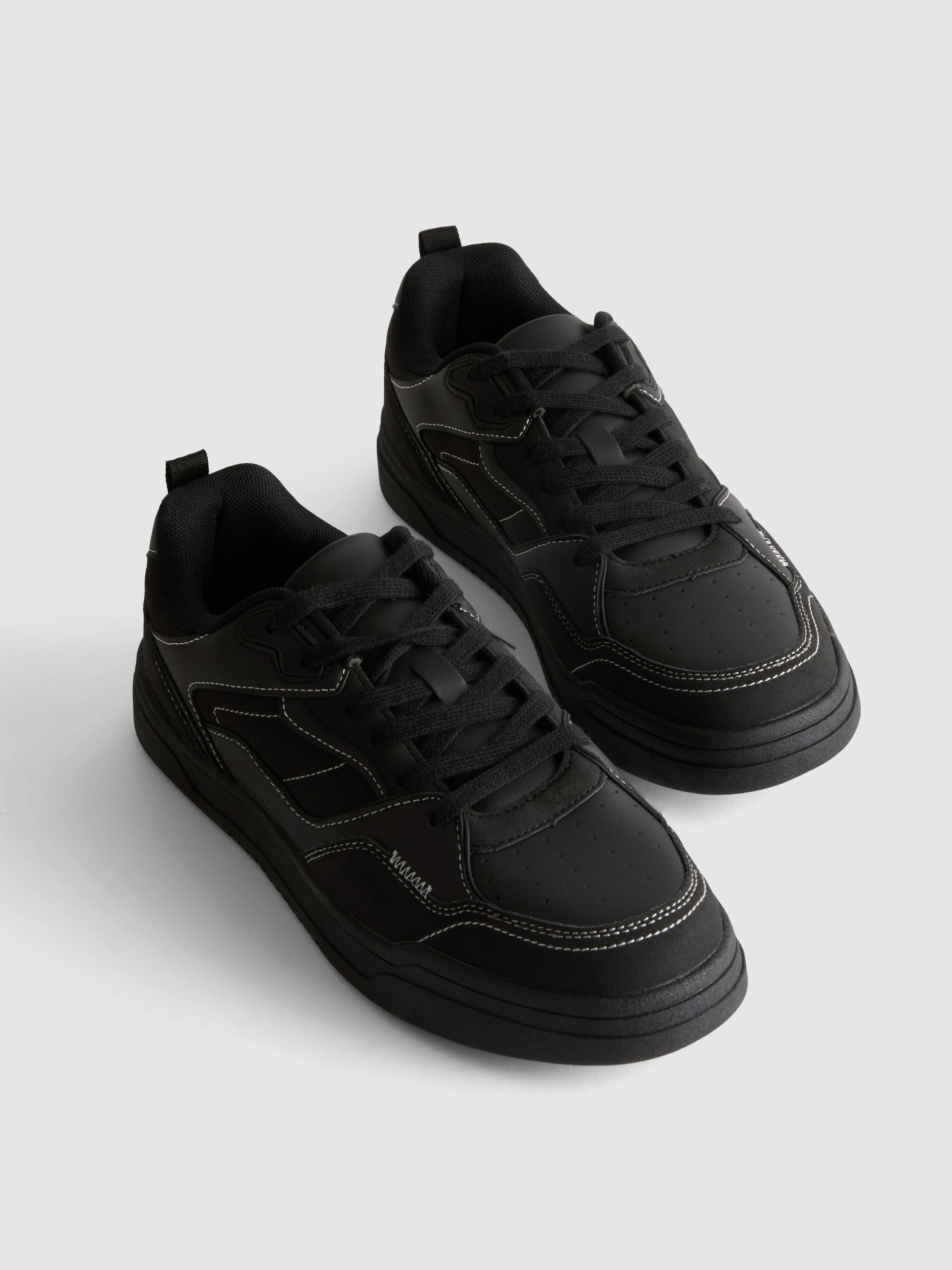 Contrast Stitch Low-Top Trainers