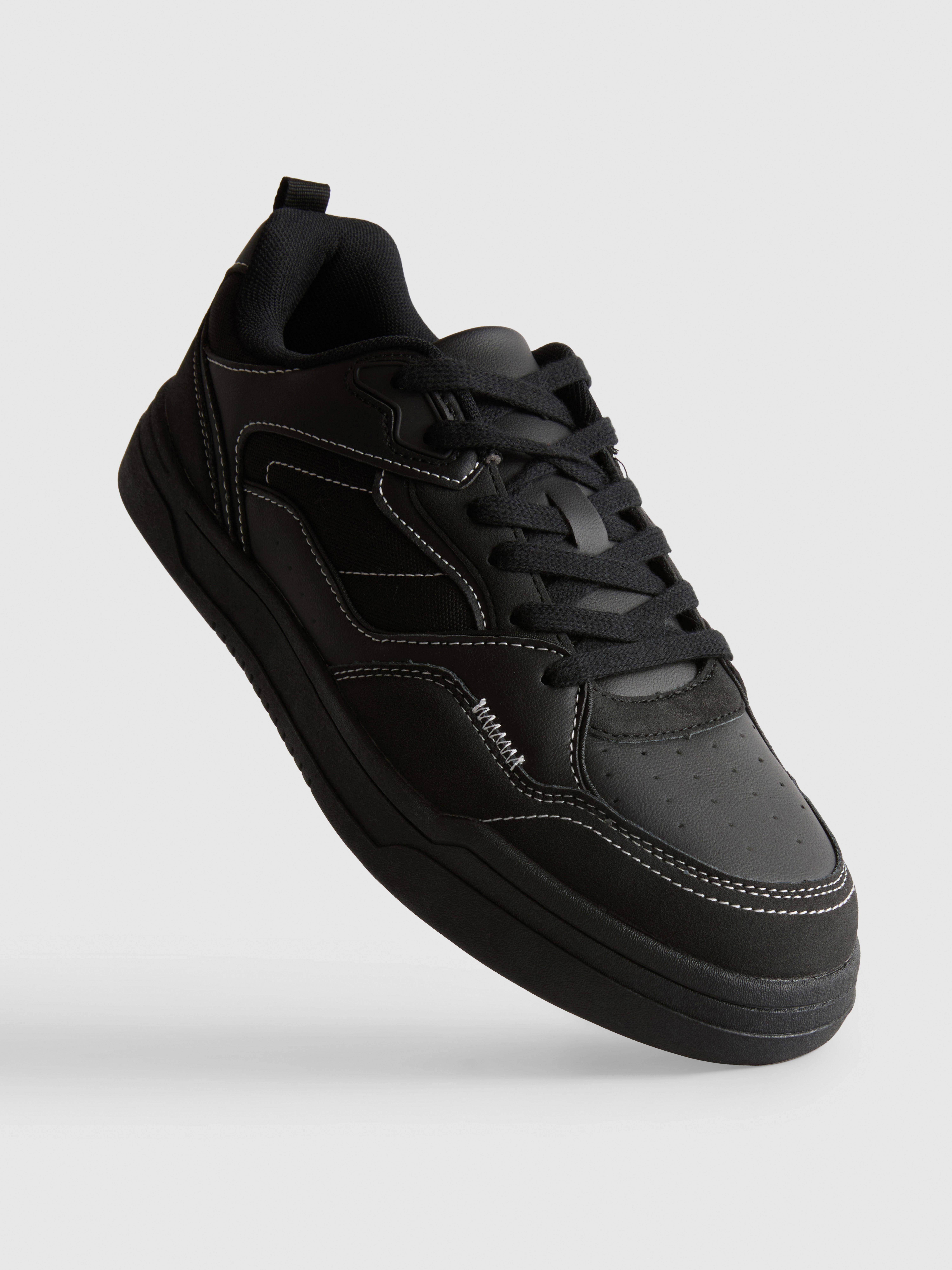 Contrast Stitch Low-Top Trainers
