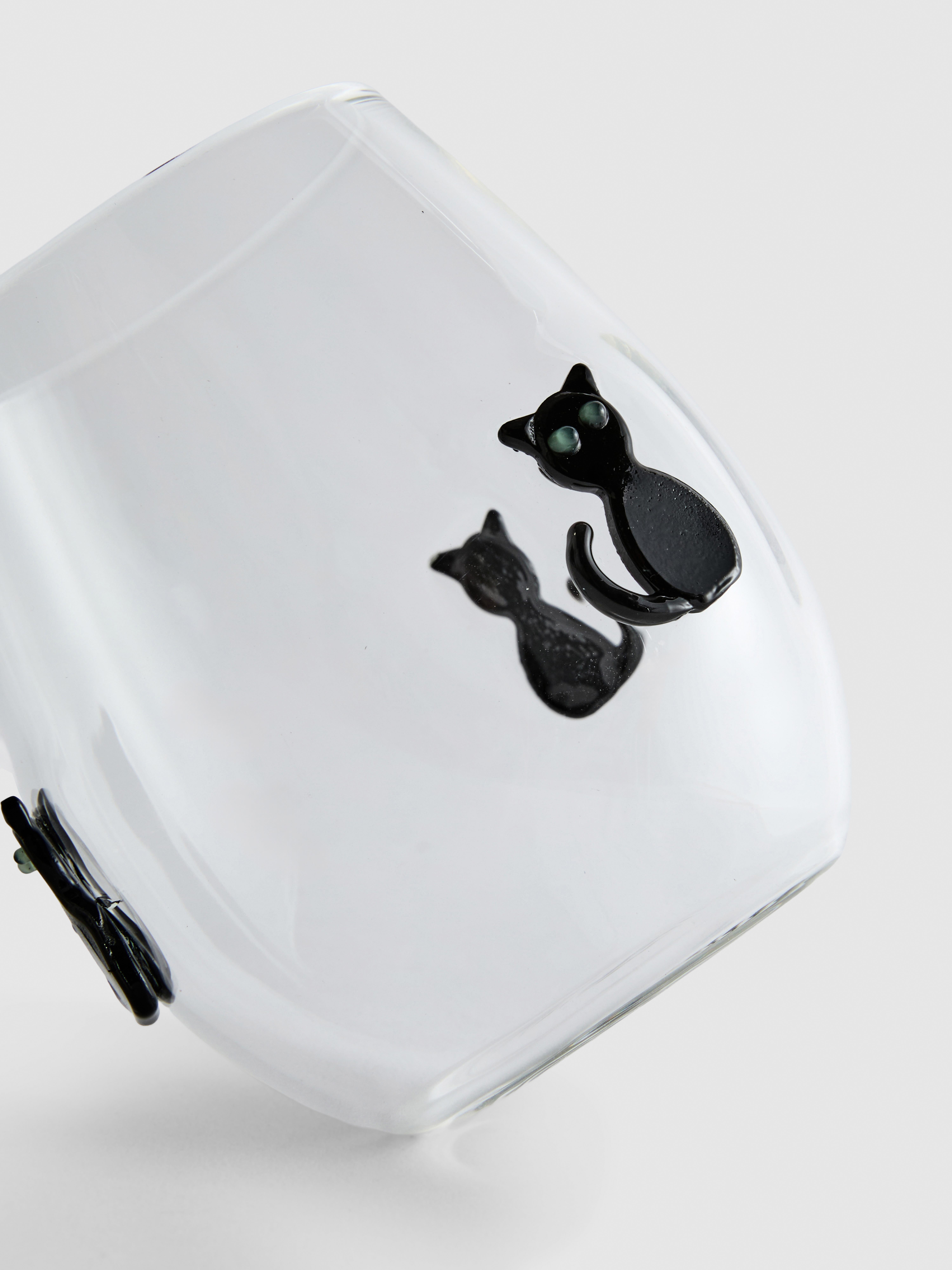 Cat Motif Stemless Glass
