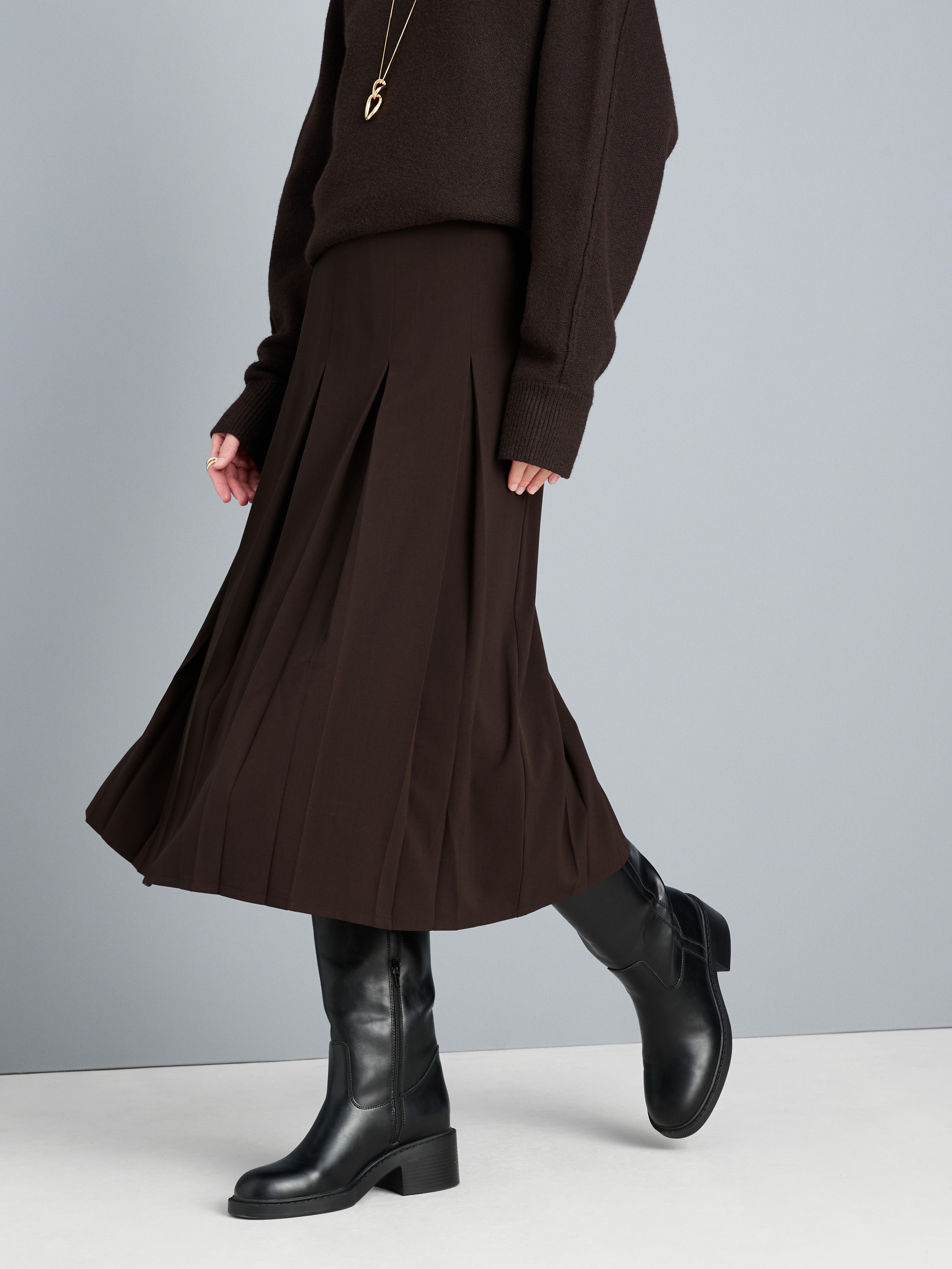 Pleated Midi Skirt