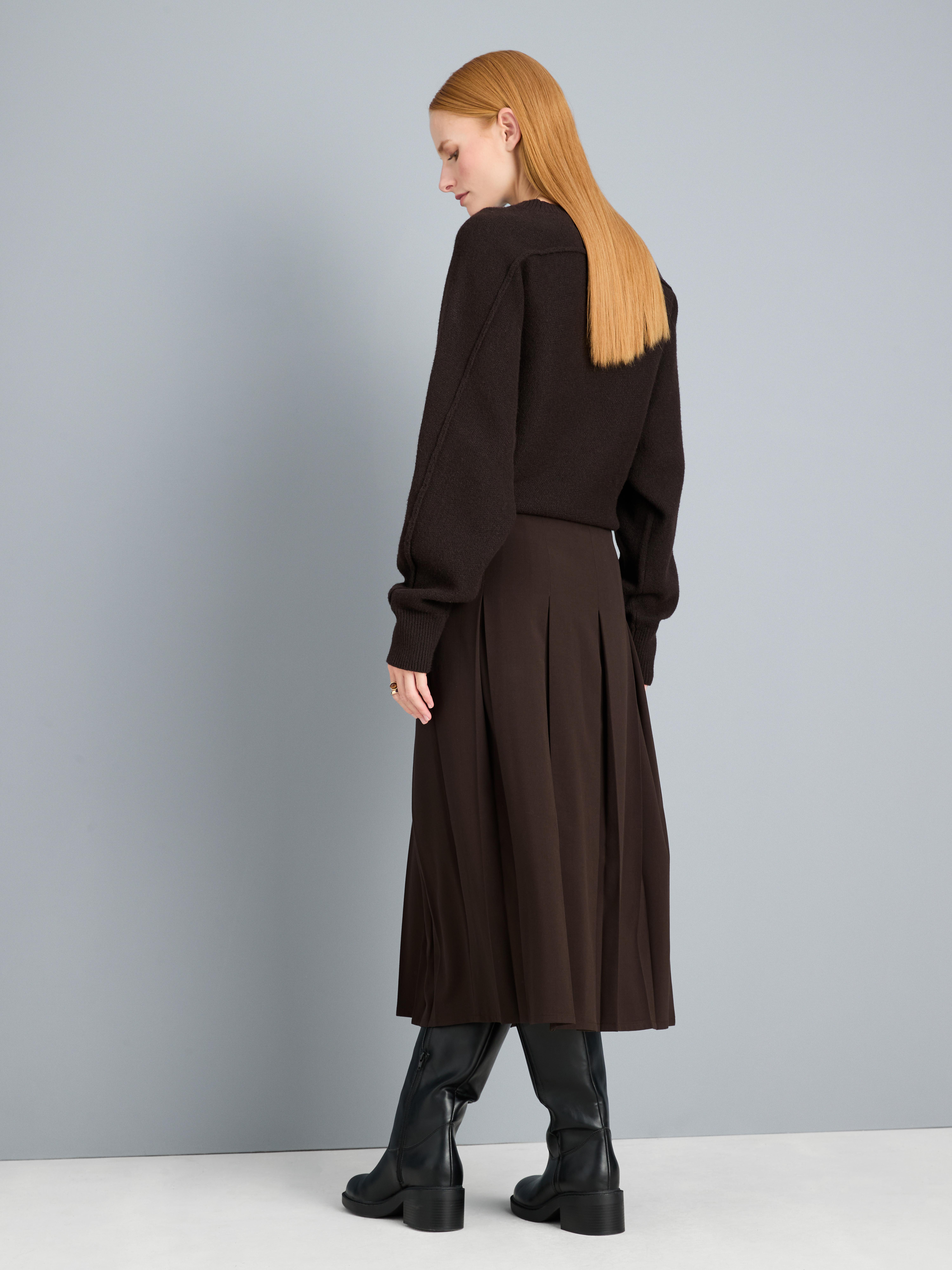 Pleated Midi Skirt
