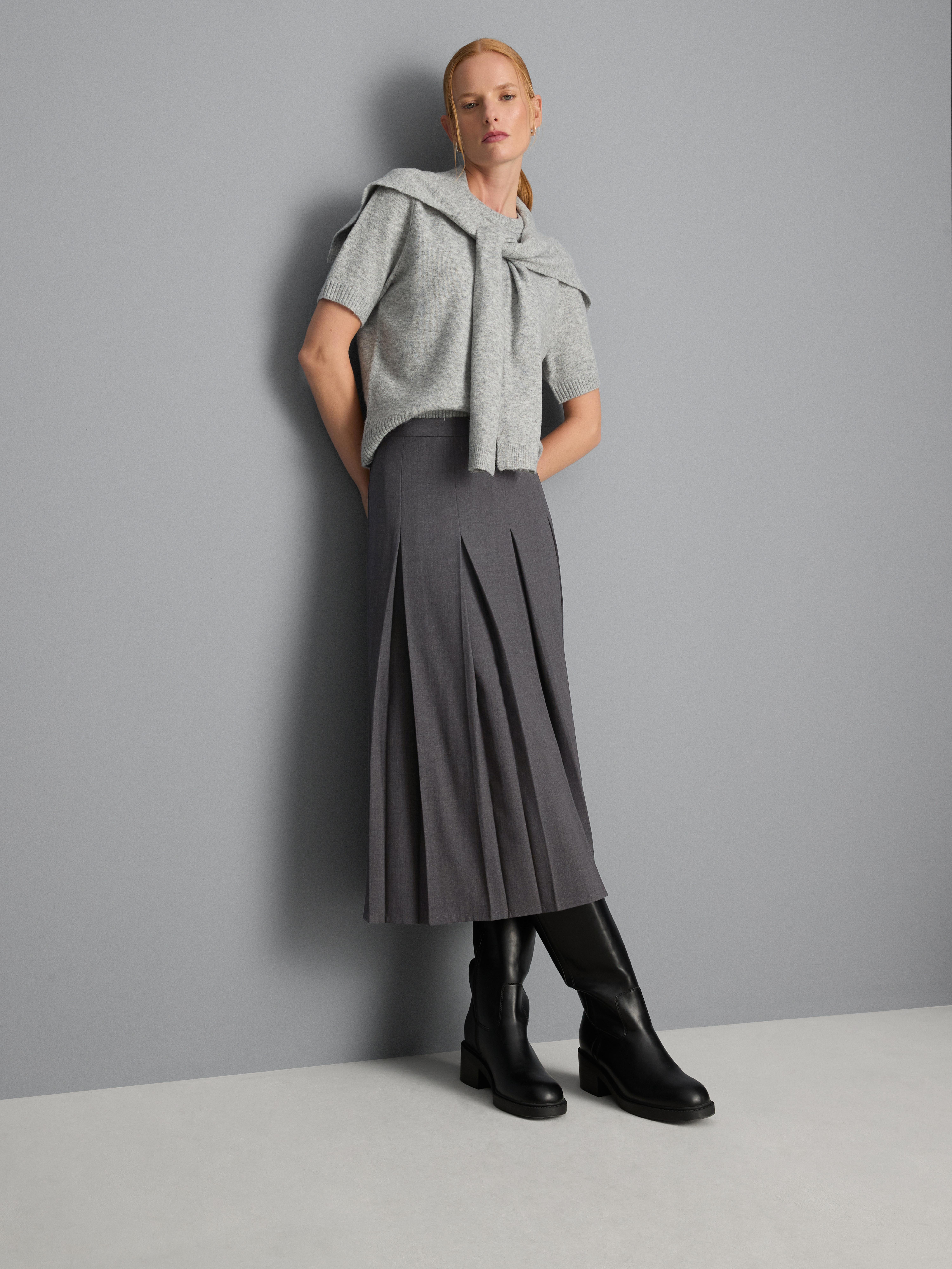 Pleated Midi Skirt