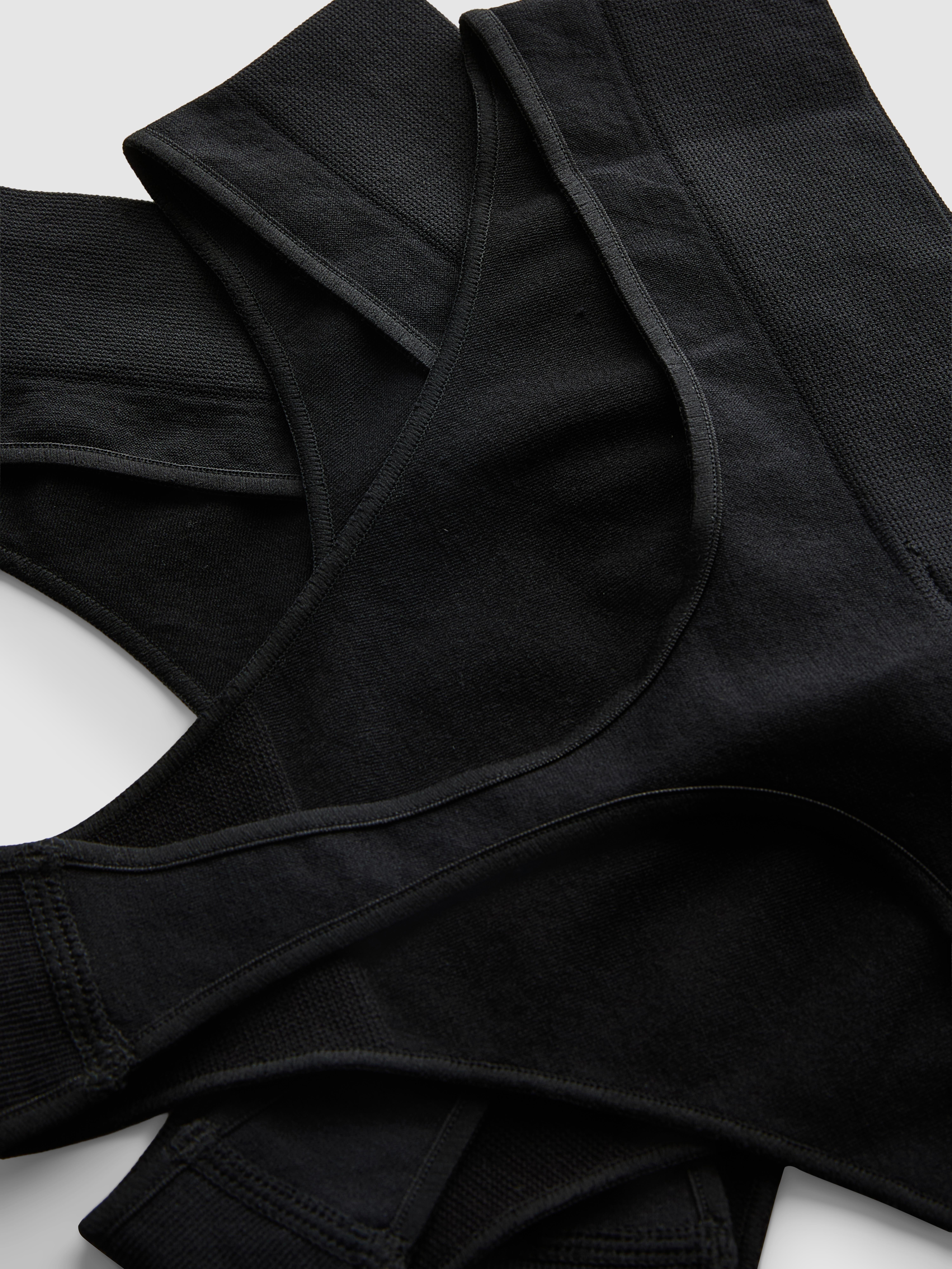 3pk Black Seamless Thongs