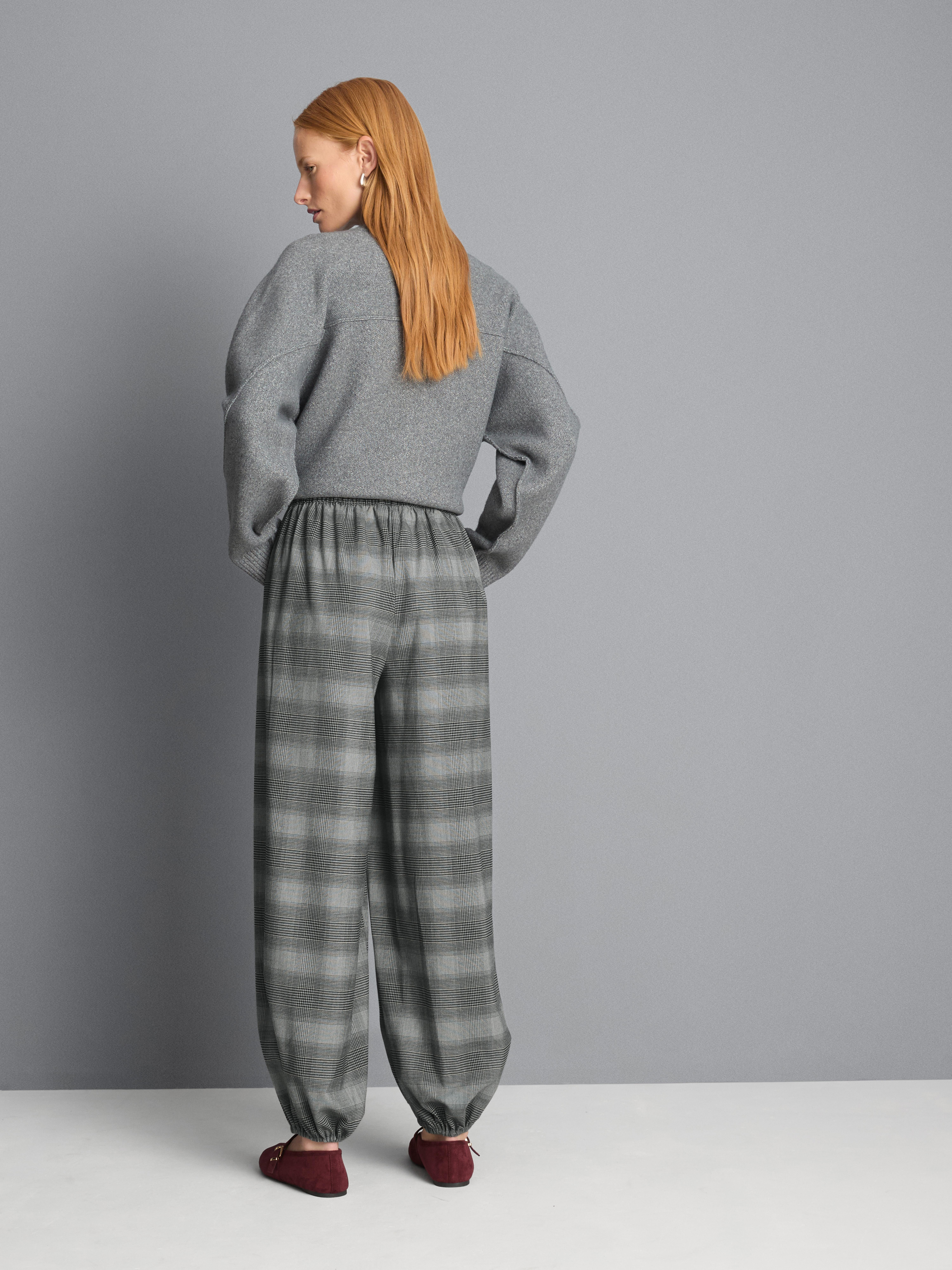 Check Balloon Pants