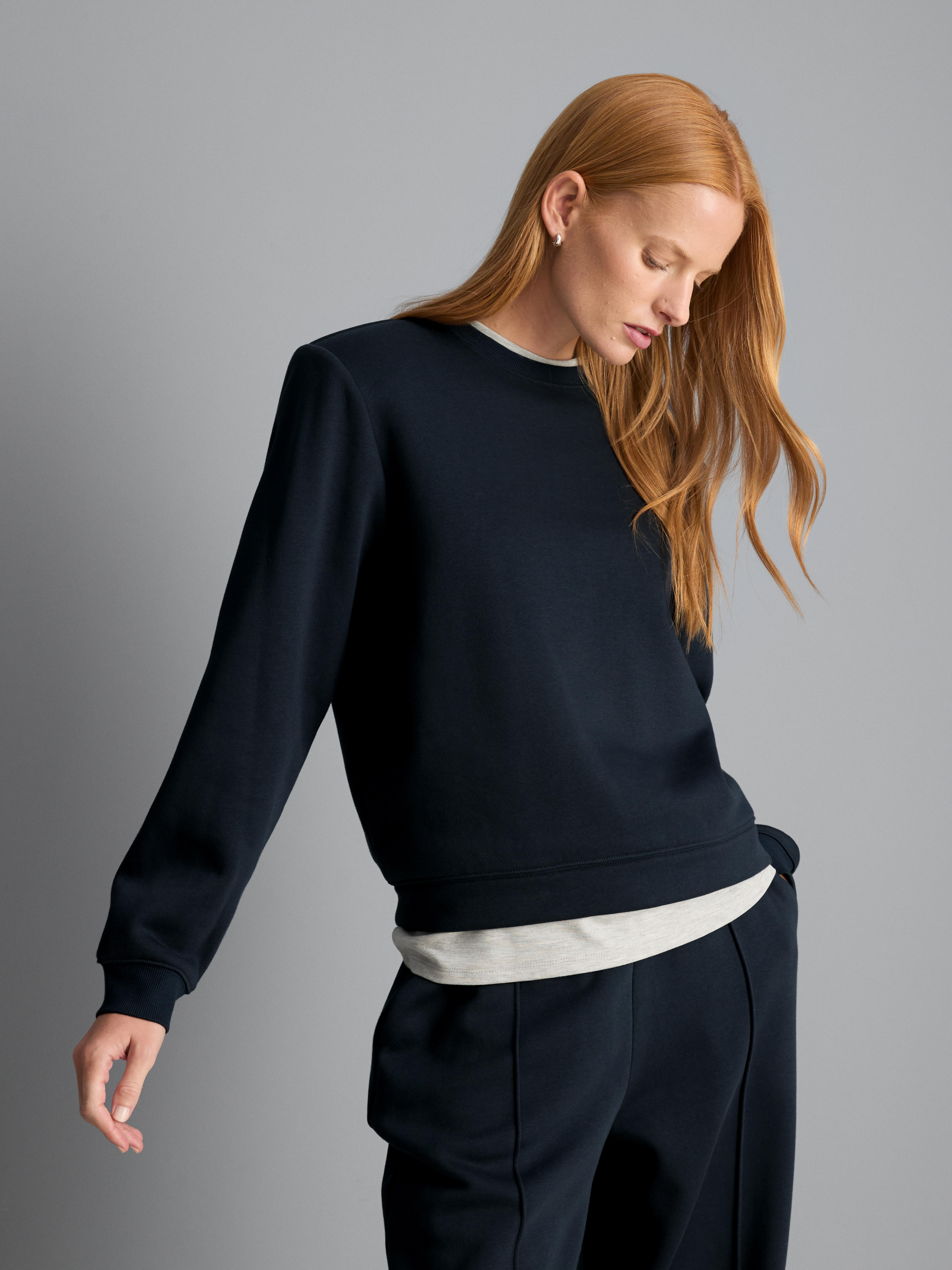Cotton Rich Shoulder Pad Sweatshirt