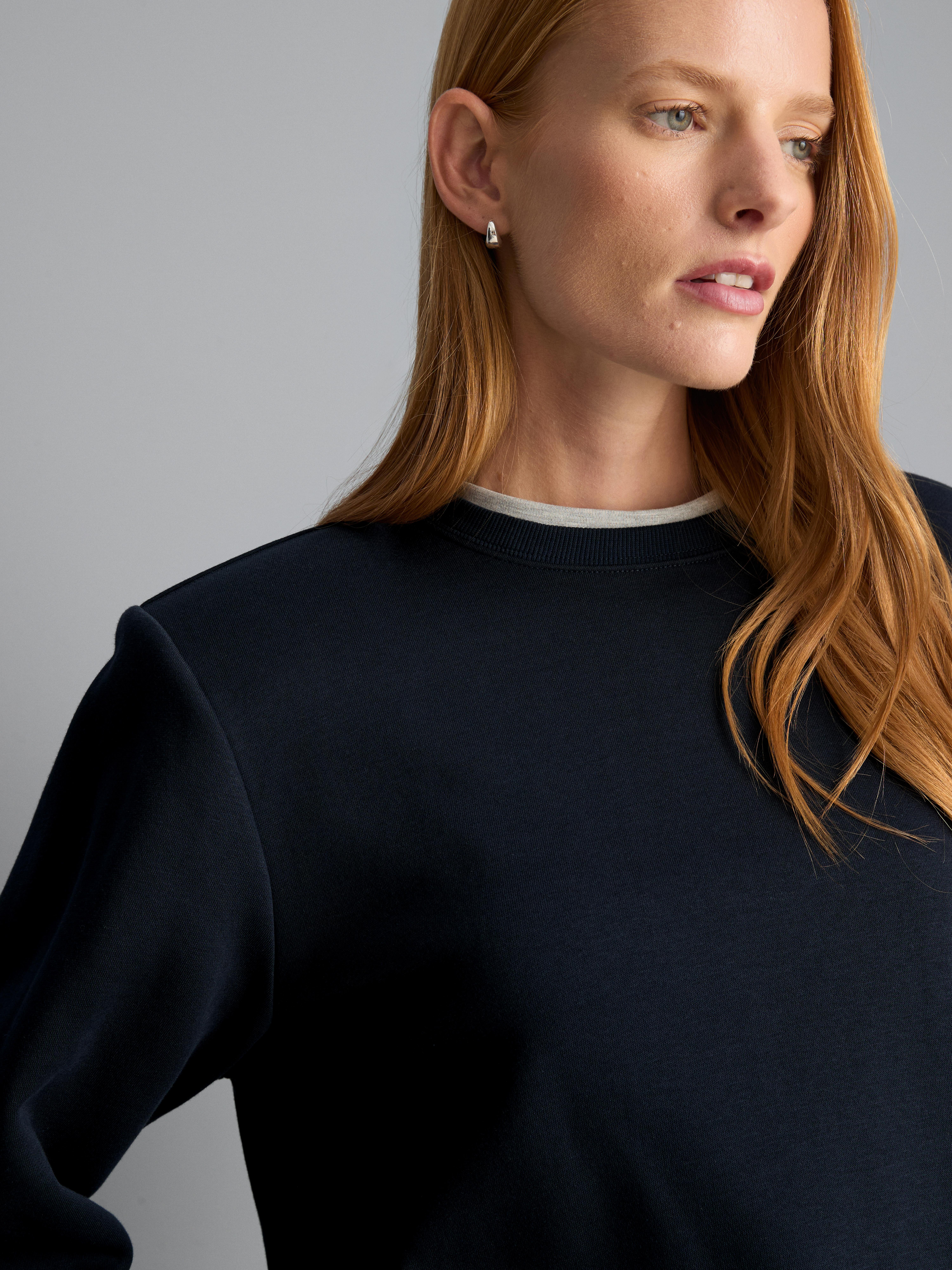 Cotton Rich Shoulder Pad Sweatshirt